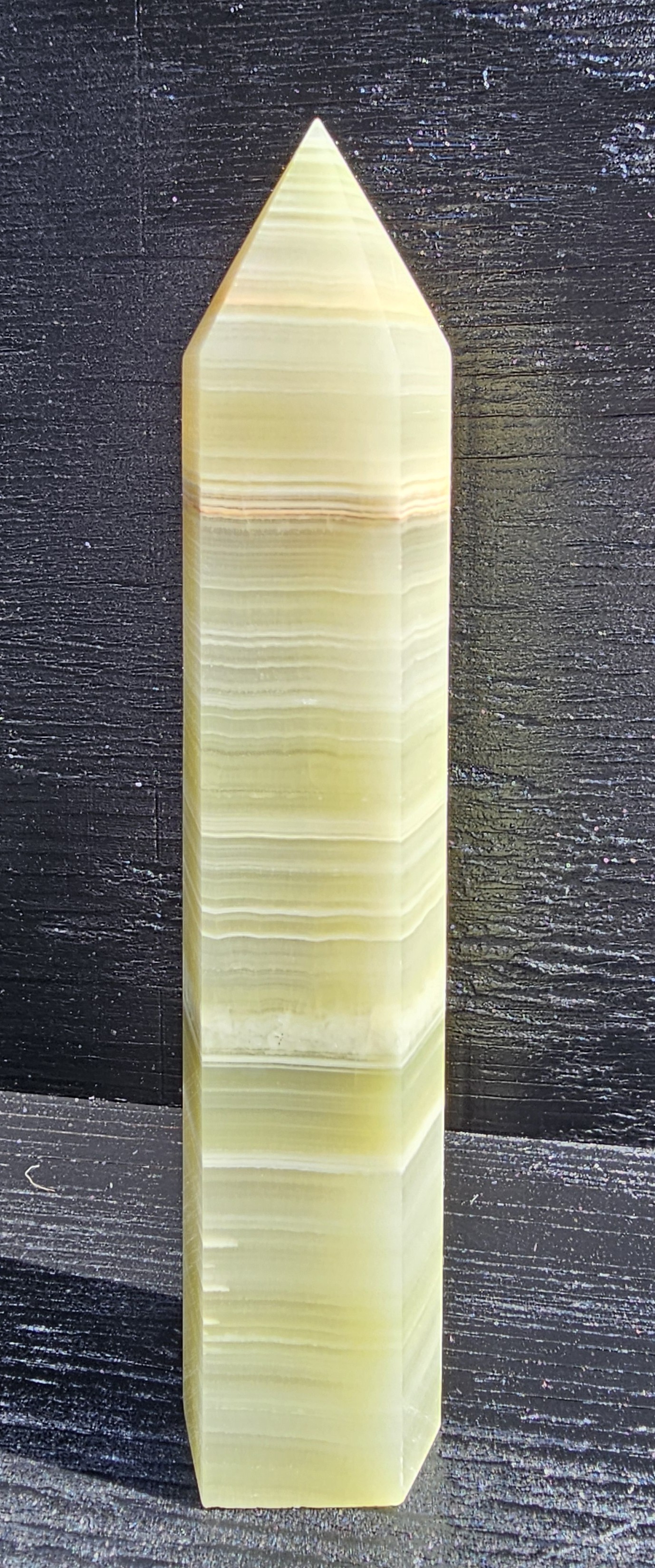 Green Onyx Crystal Obelisk