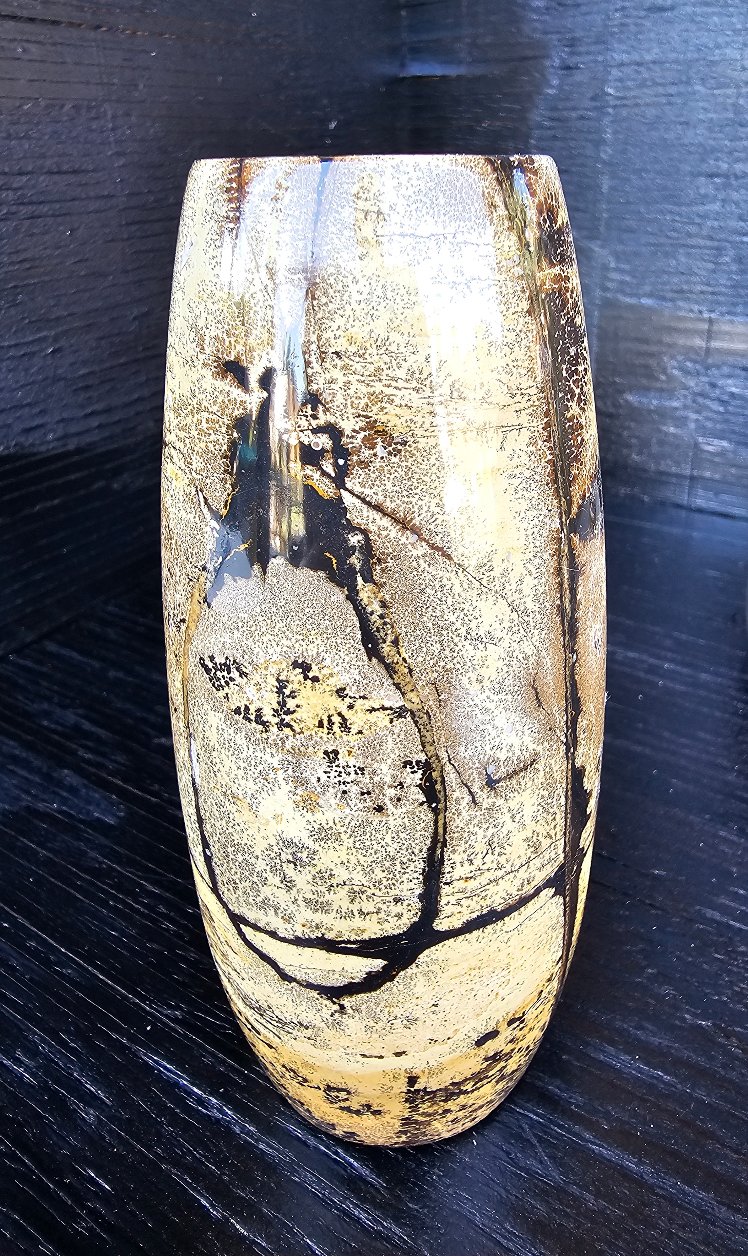 Heavy detailed Picture Jasper vase