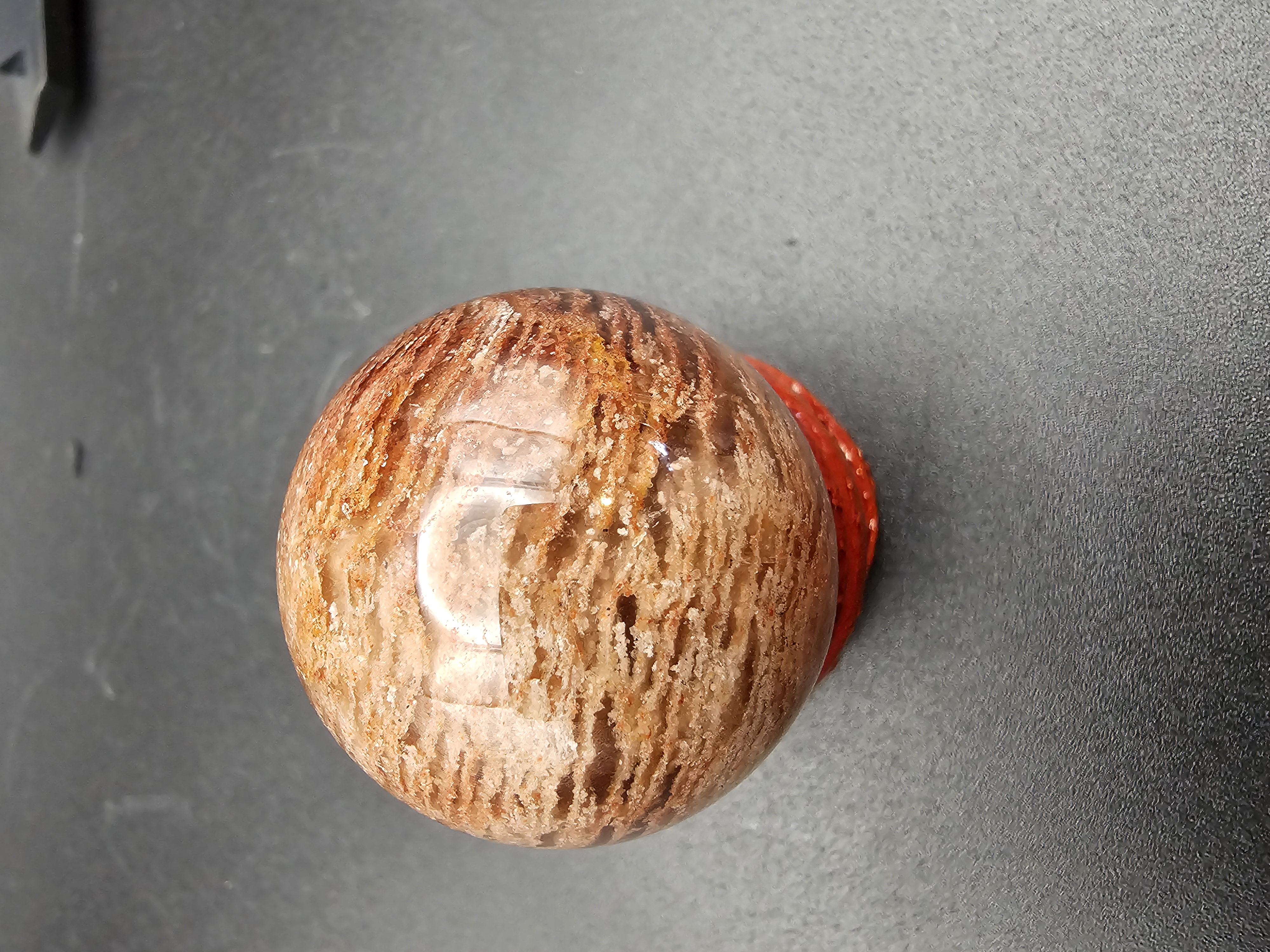 Red Thousand Layer Garden Quartz Sphere