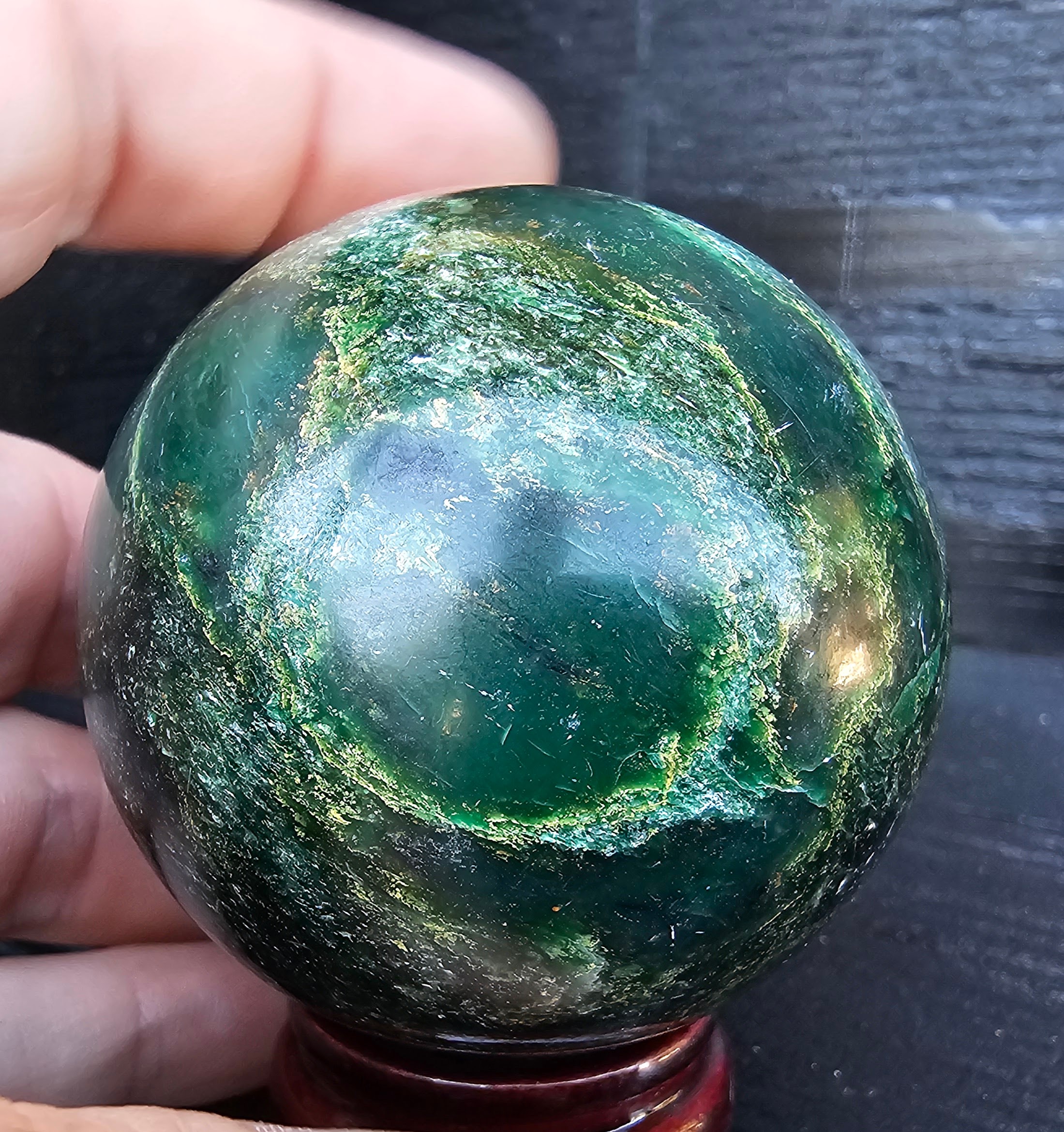 Gorgeous deep green Emerald sphere