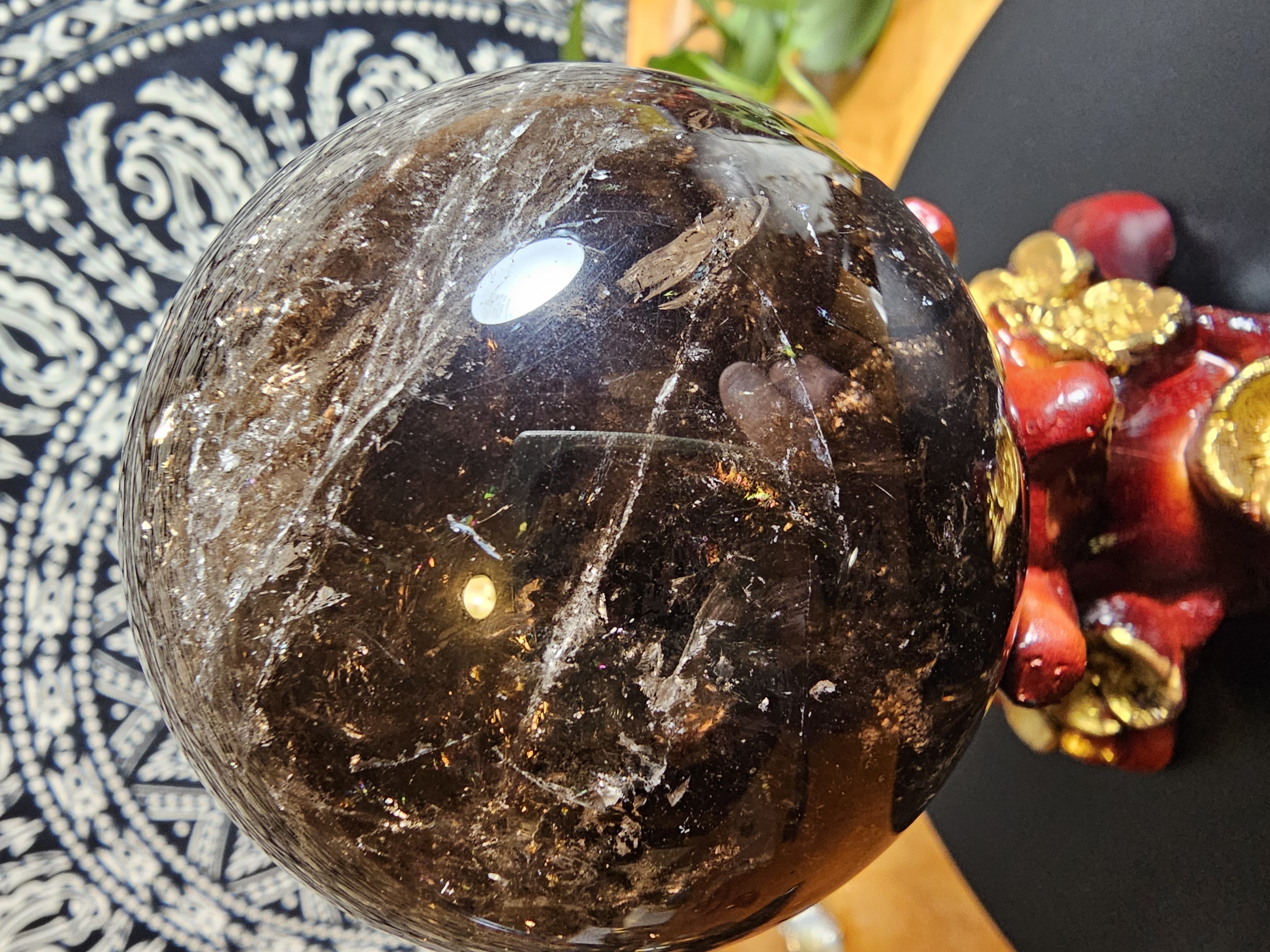 Absolutely Stunning Black Rose Quartz sphere
