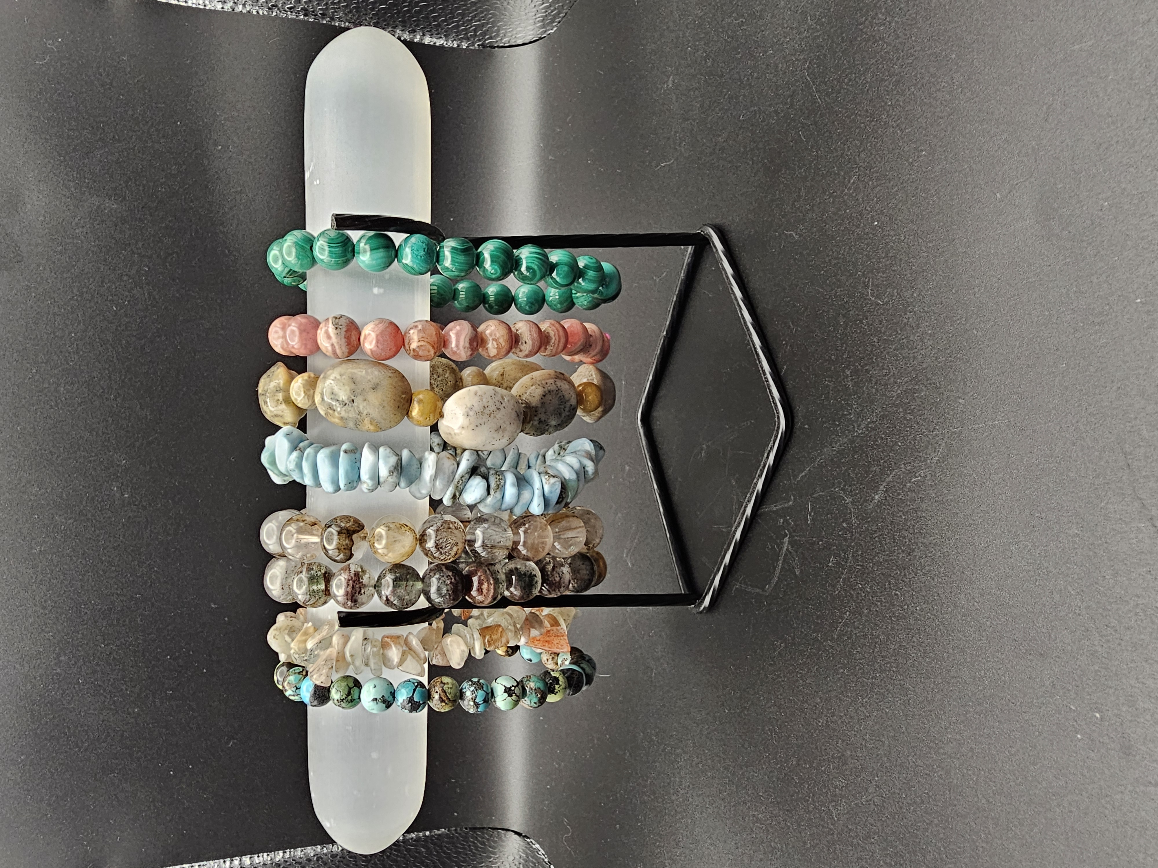 Beautiful Selenite Crystal Charging Wand with Metal Holder