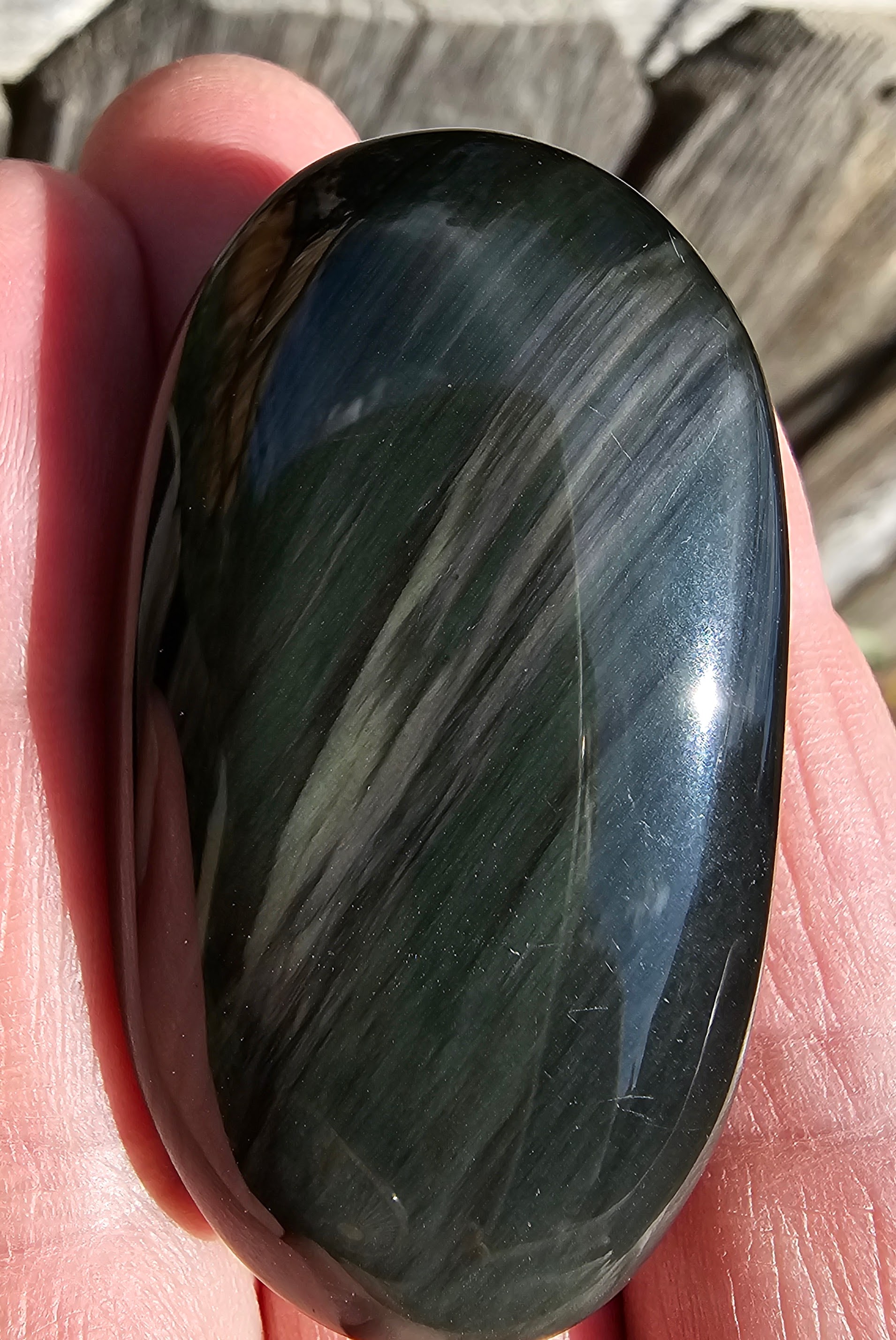 Beautiful Rainbow Obsidian palm stone