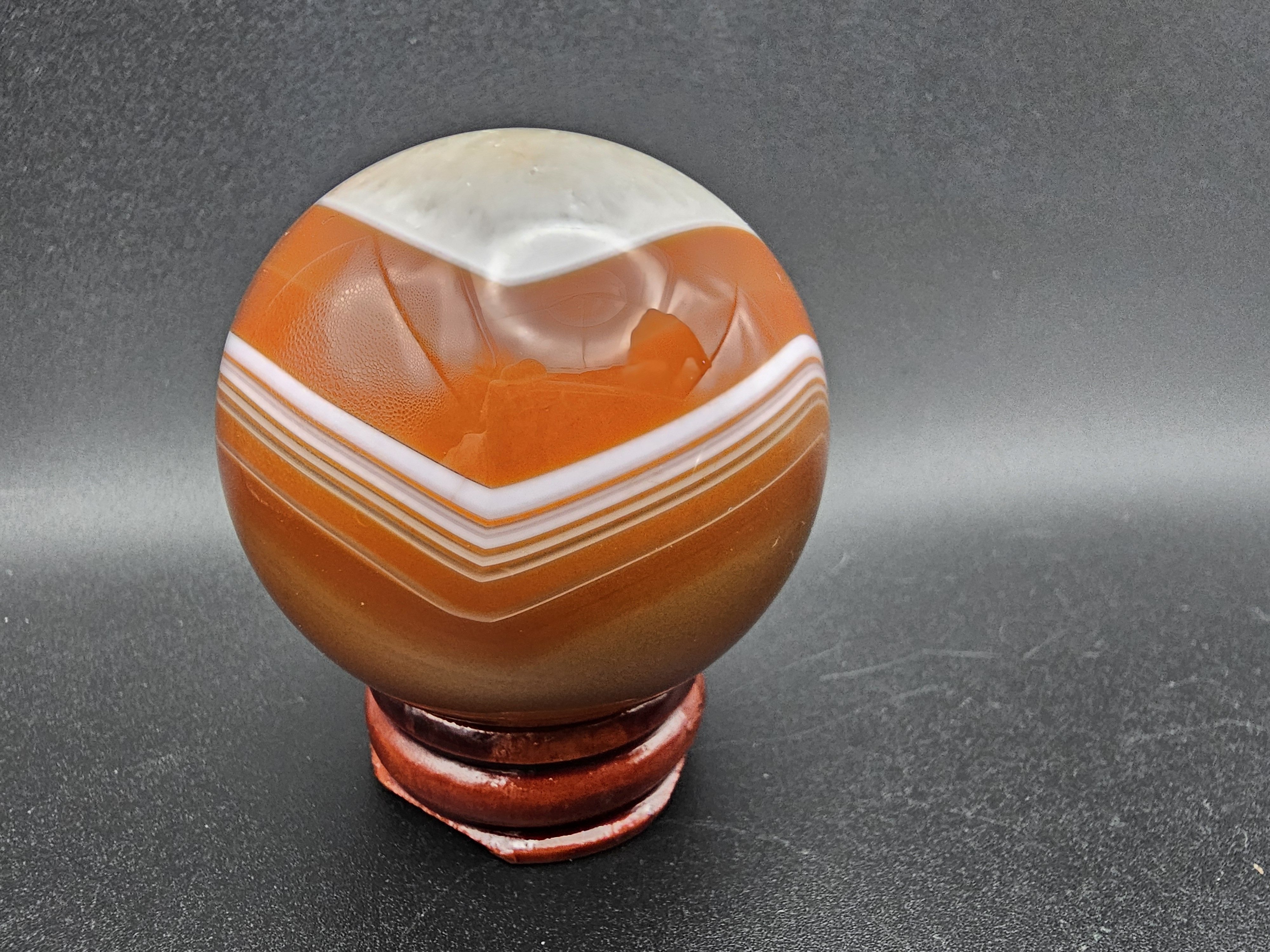 This Carnelian Quartz Sphere Has Incredible Details! 
