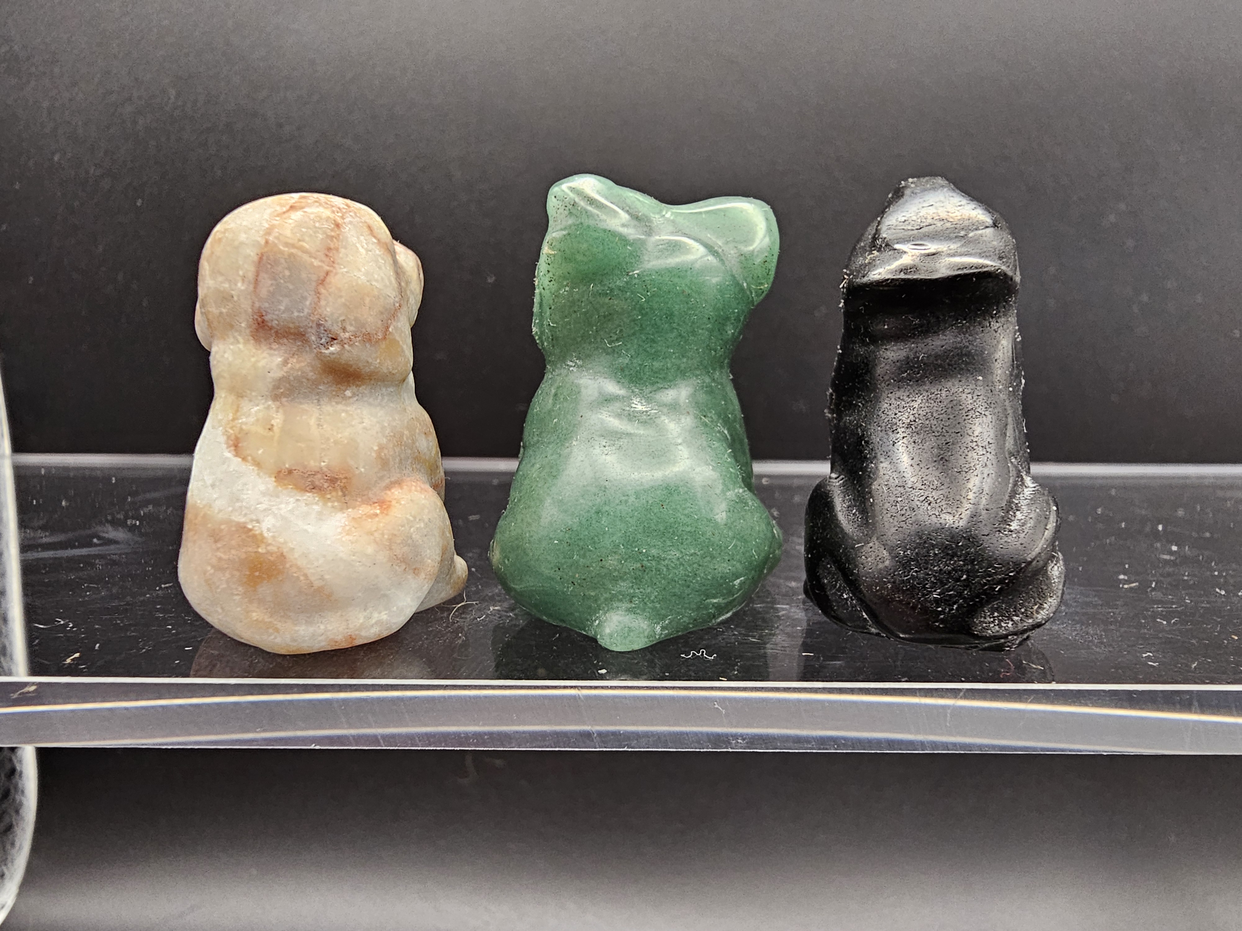  Adorable Crystal Dog Set. One lab, one bully, one shepherd. Or husky, or wolf.