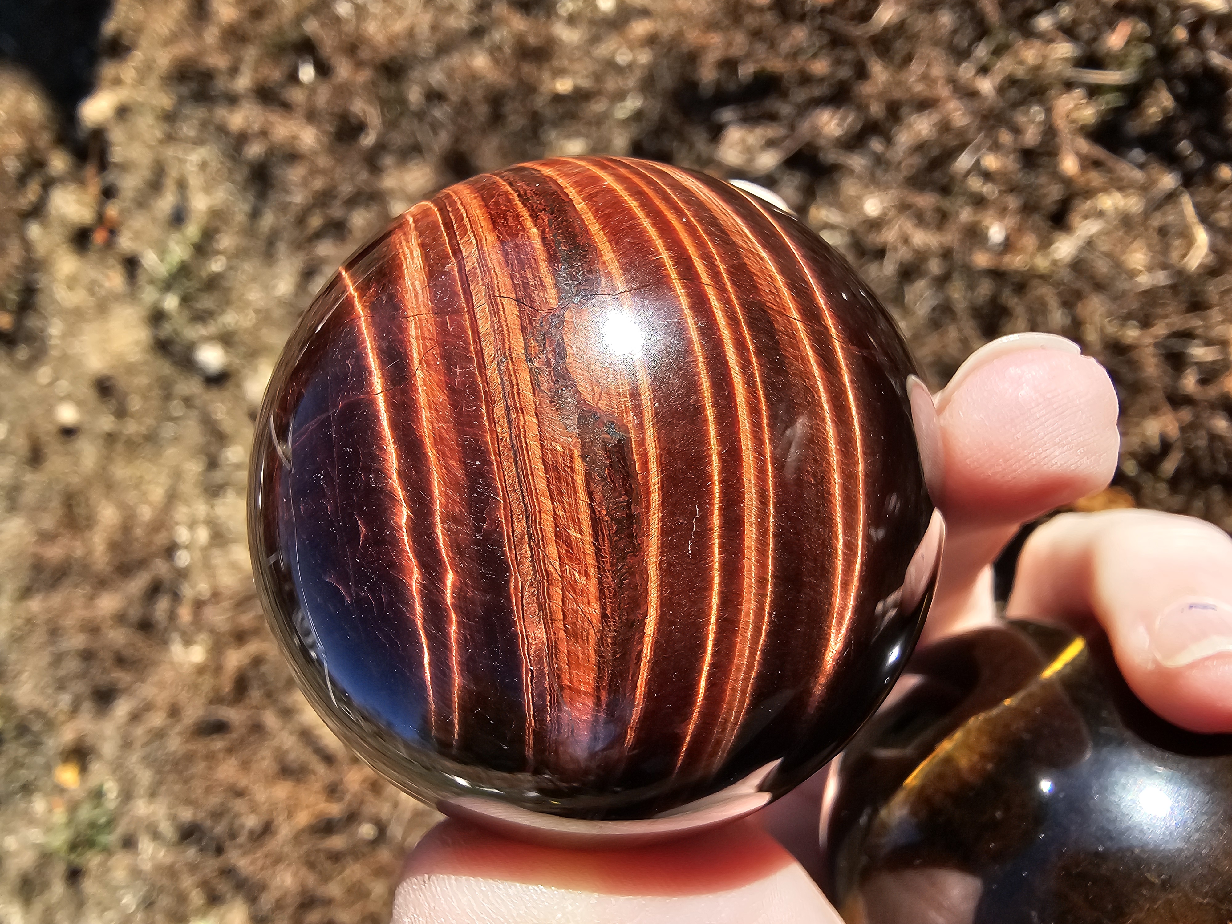 Stunning Medium Red Tiger Eye Sphere