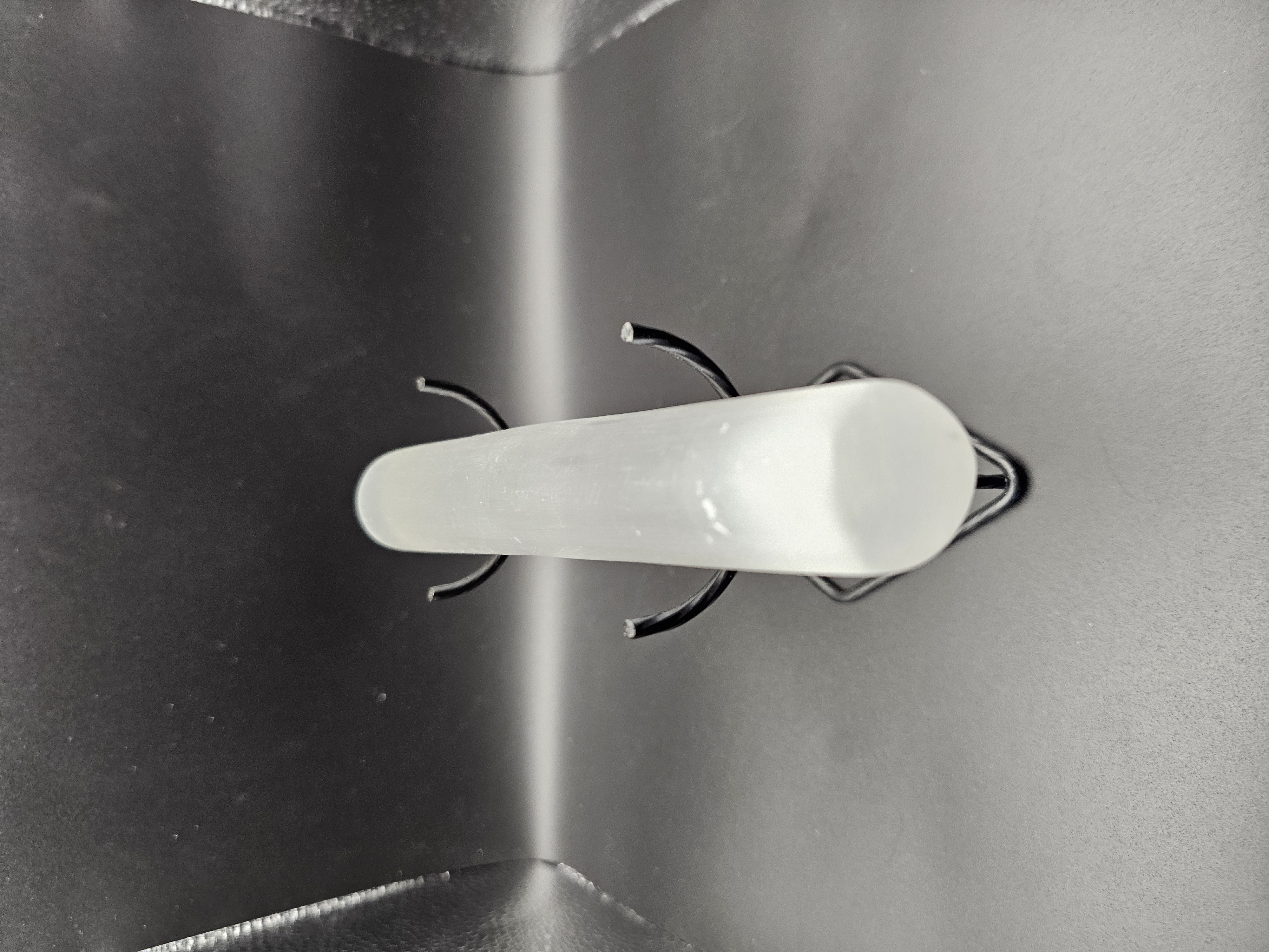 Beautiful Selenite Crystal Charging Wand with Metal Holder