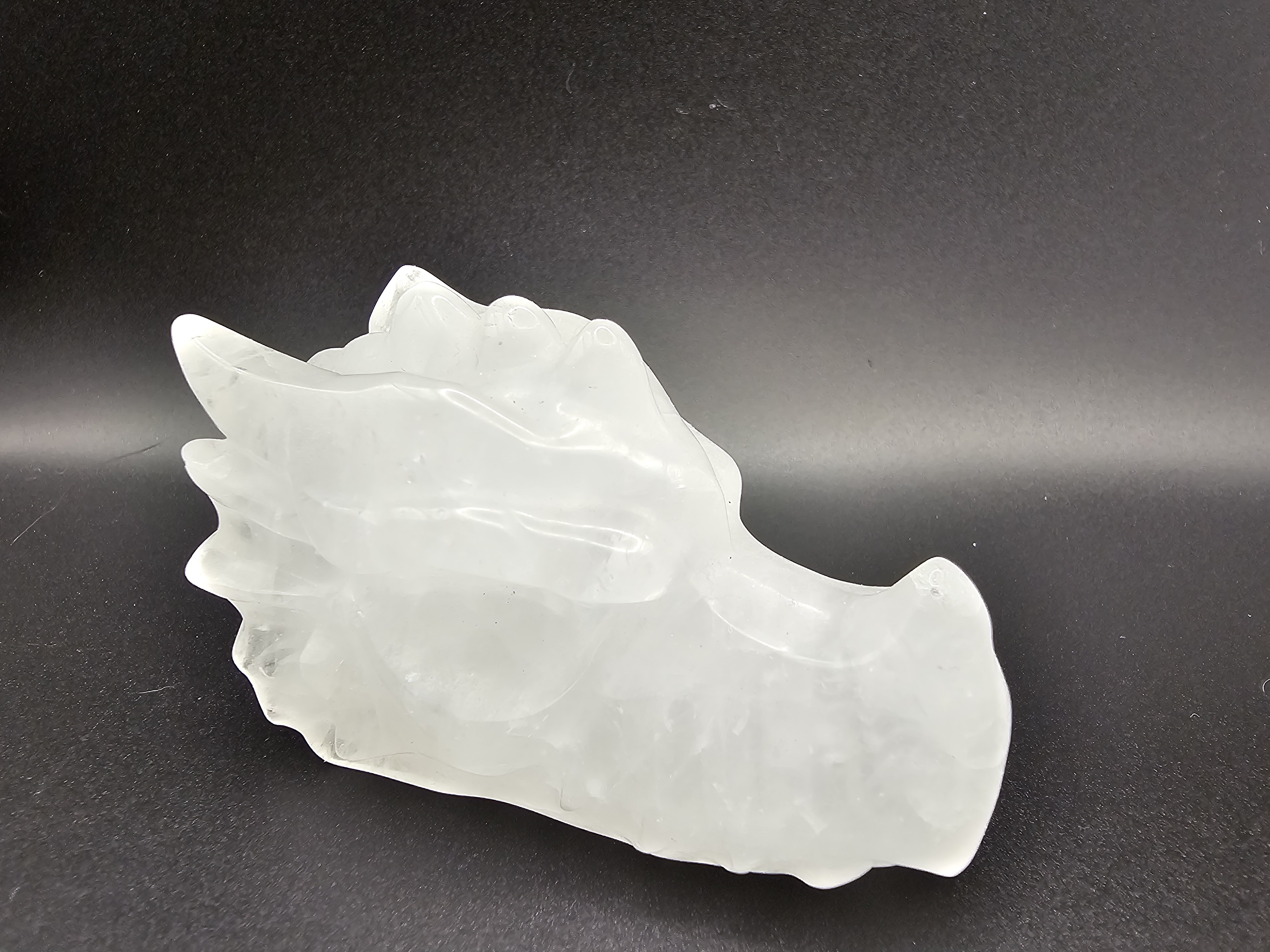 Beautiful Quartz Dragon Skull
