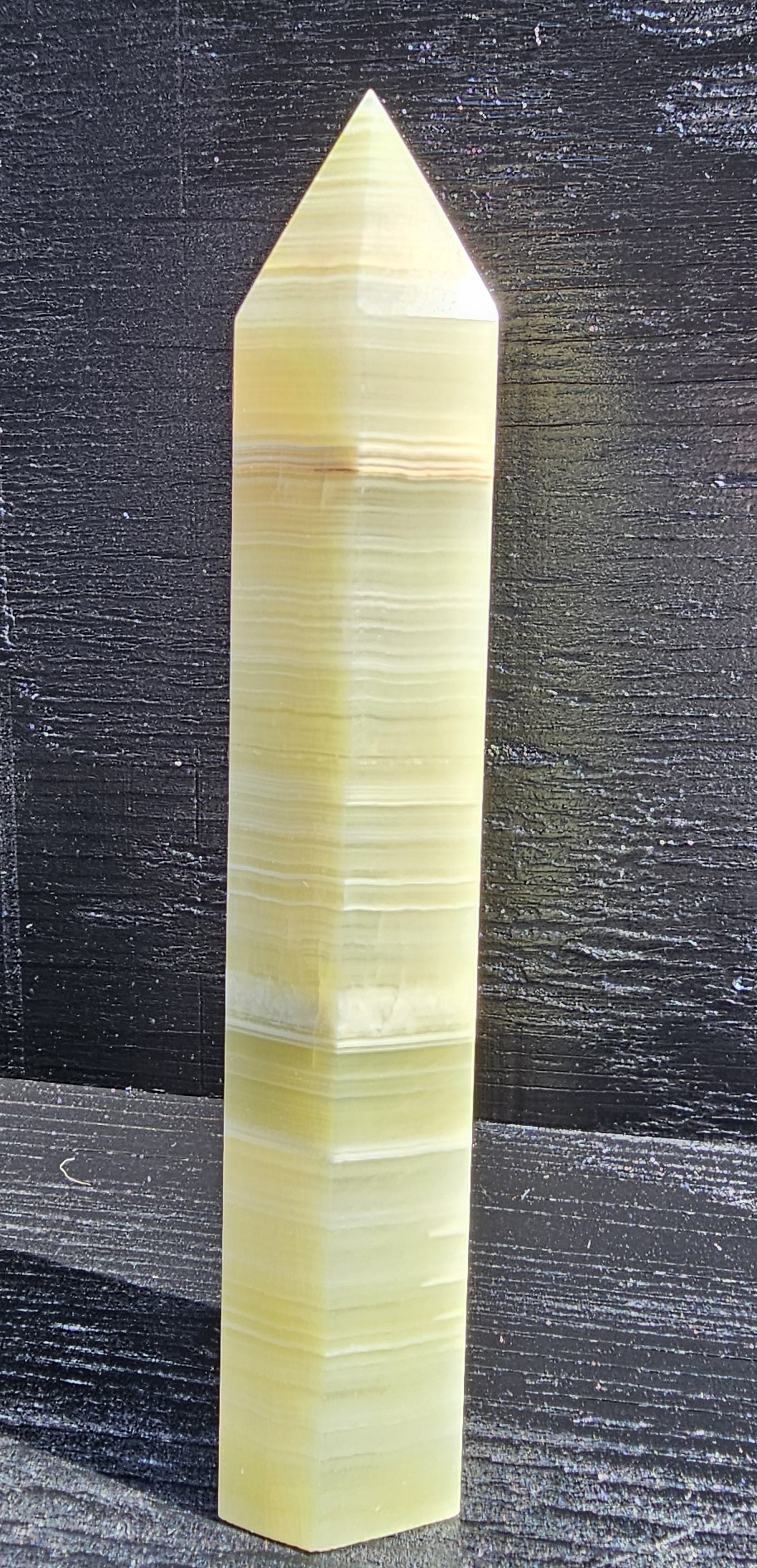 Green Onyx Crystal Obelisk