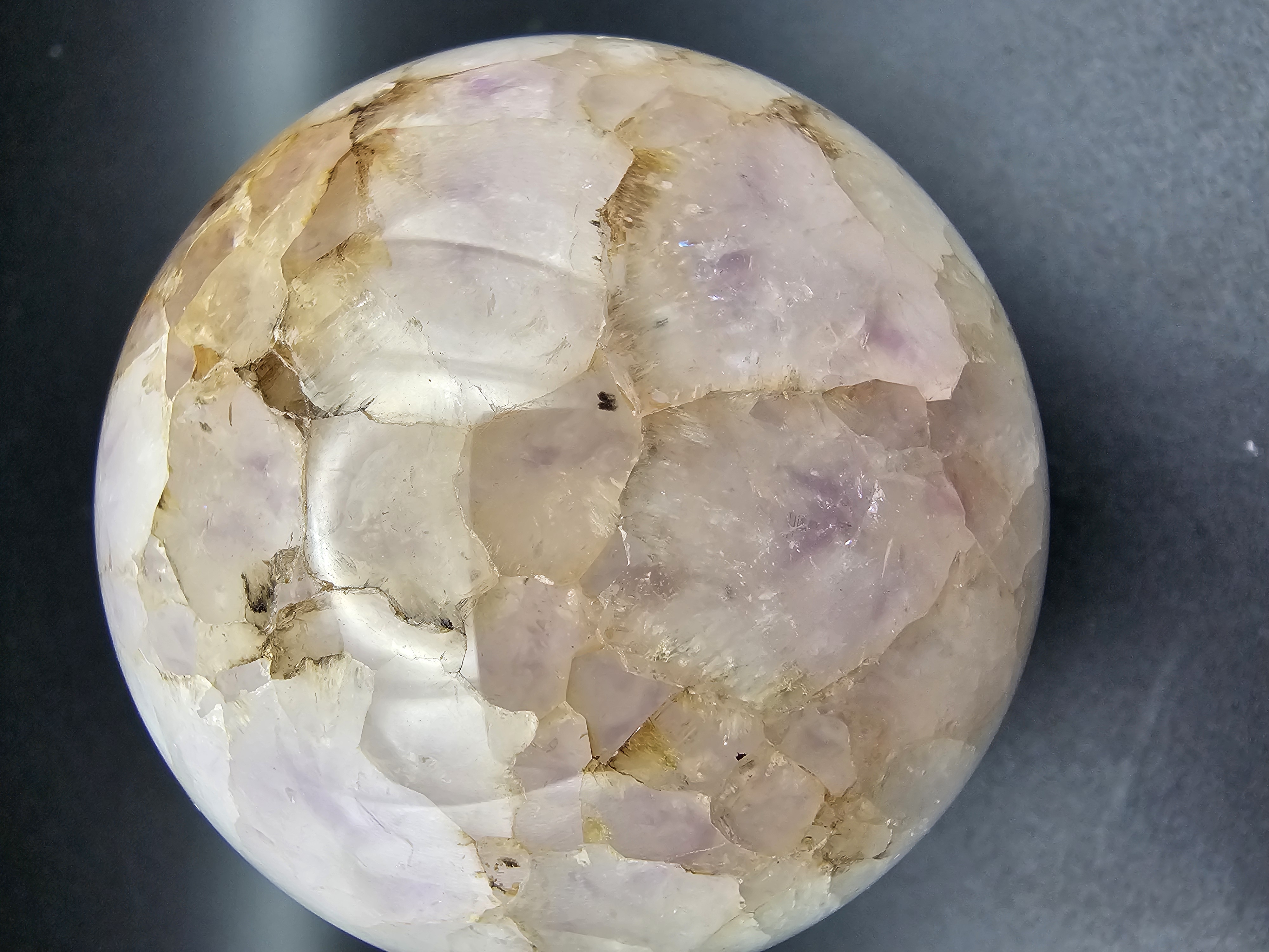 Black Banded Sardonyx and Amethyst Crystal Sphere