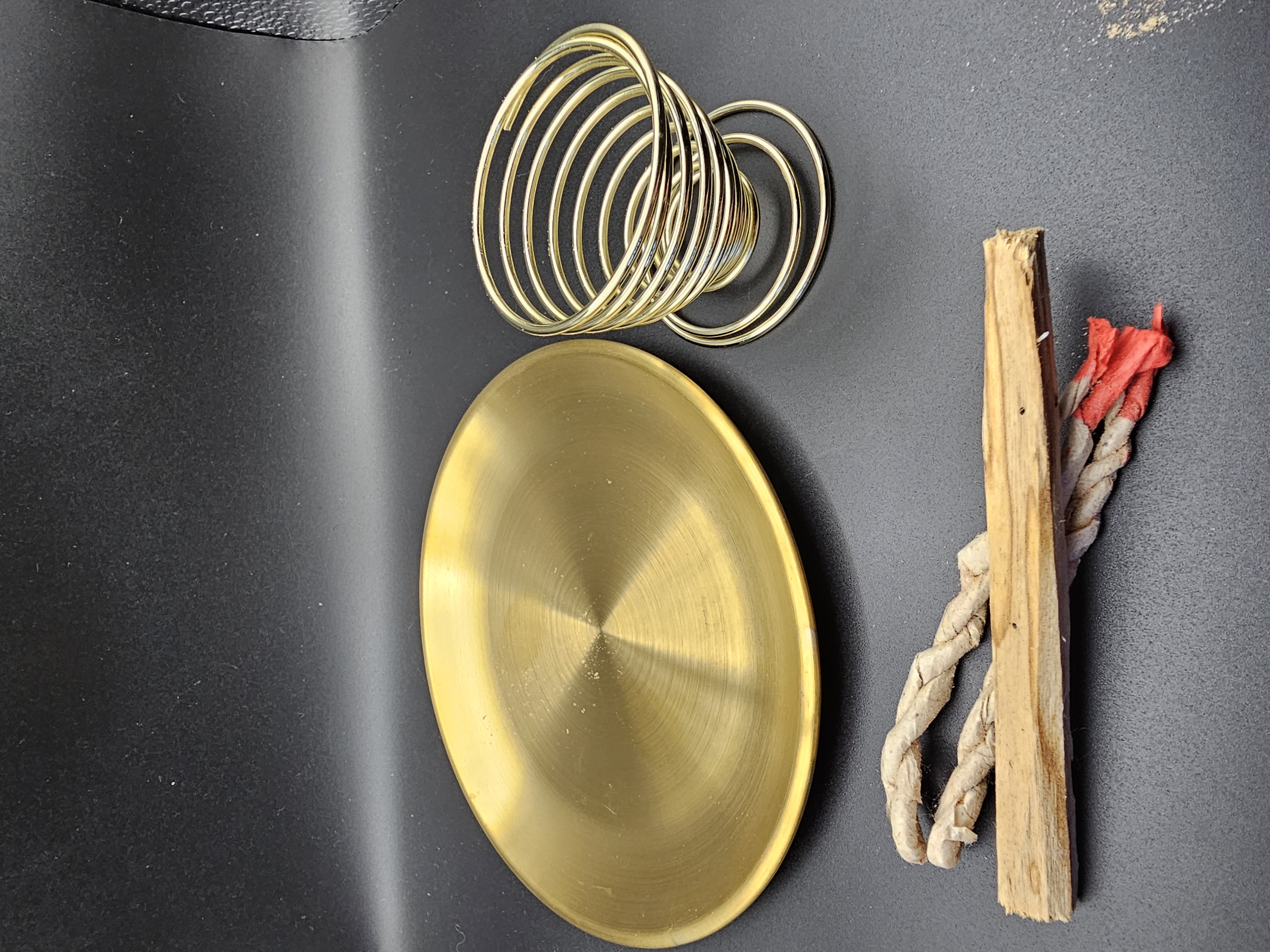 Multipurpose 2 Piece Brass Incense Burner Set with Incense 