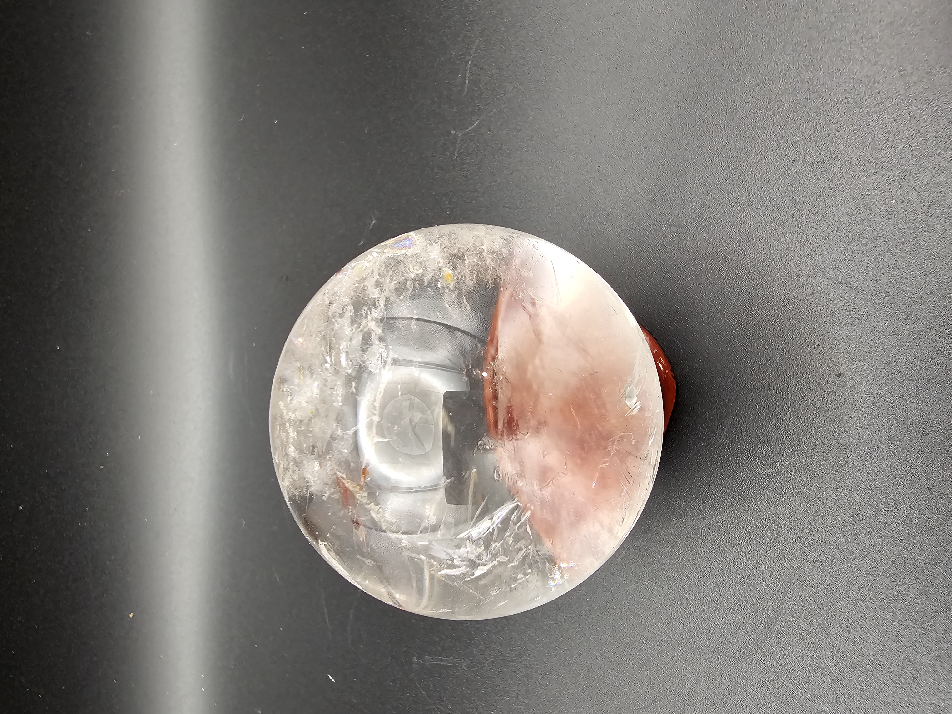 Ultra Clear Quartz Sphere with hint of Golden Healer
