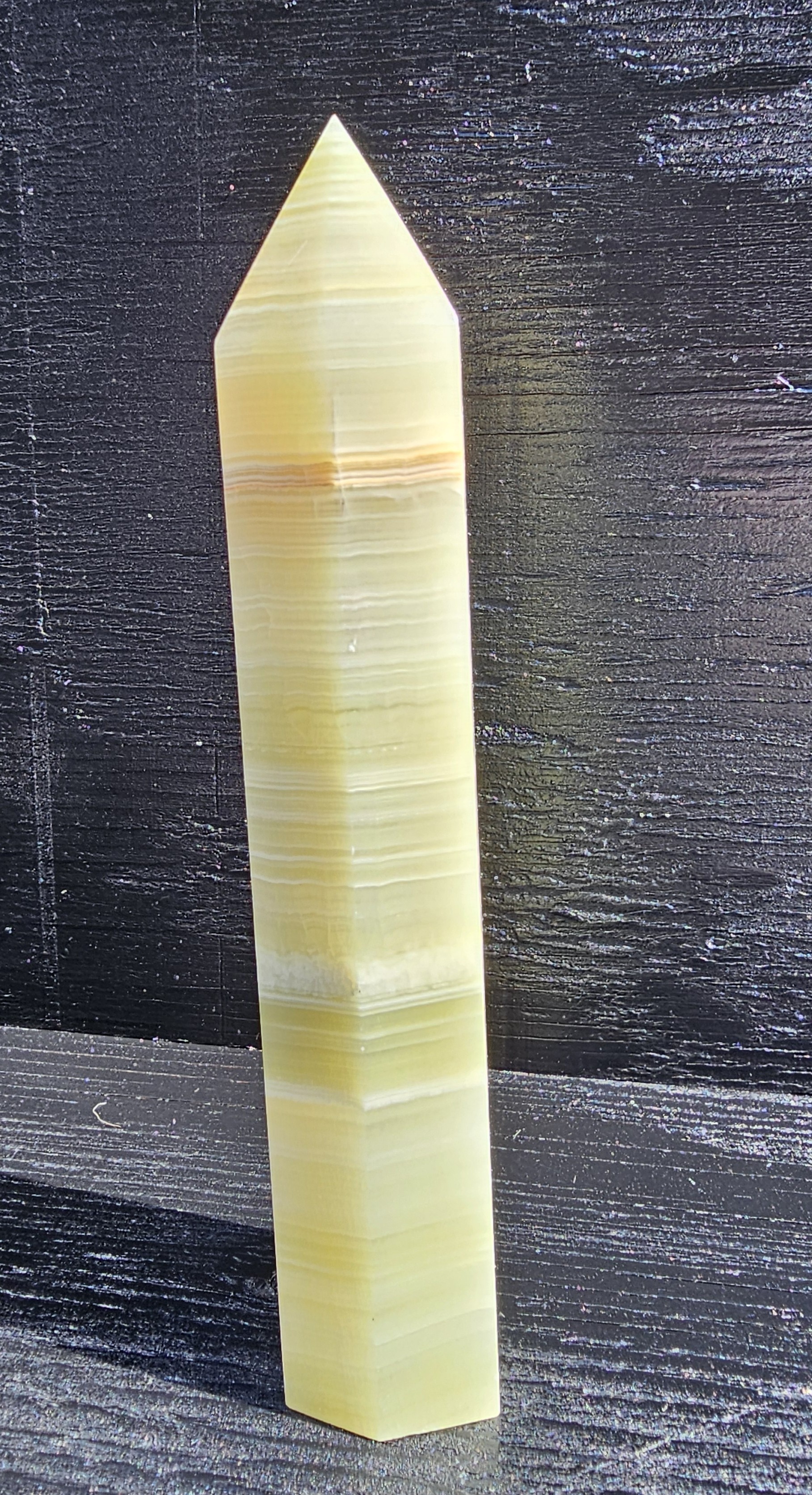 Green Onyx Crystal Obelisk