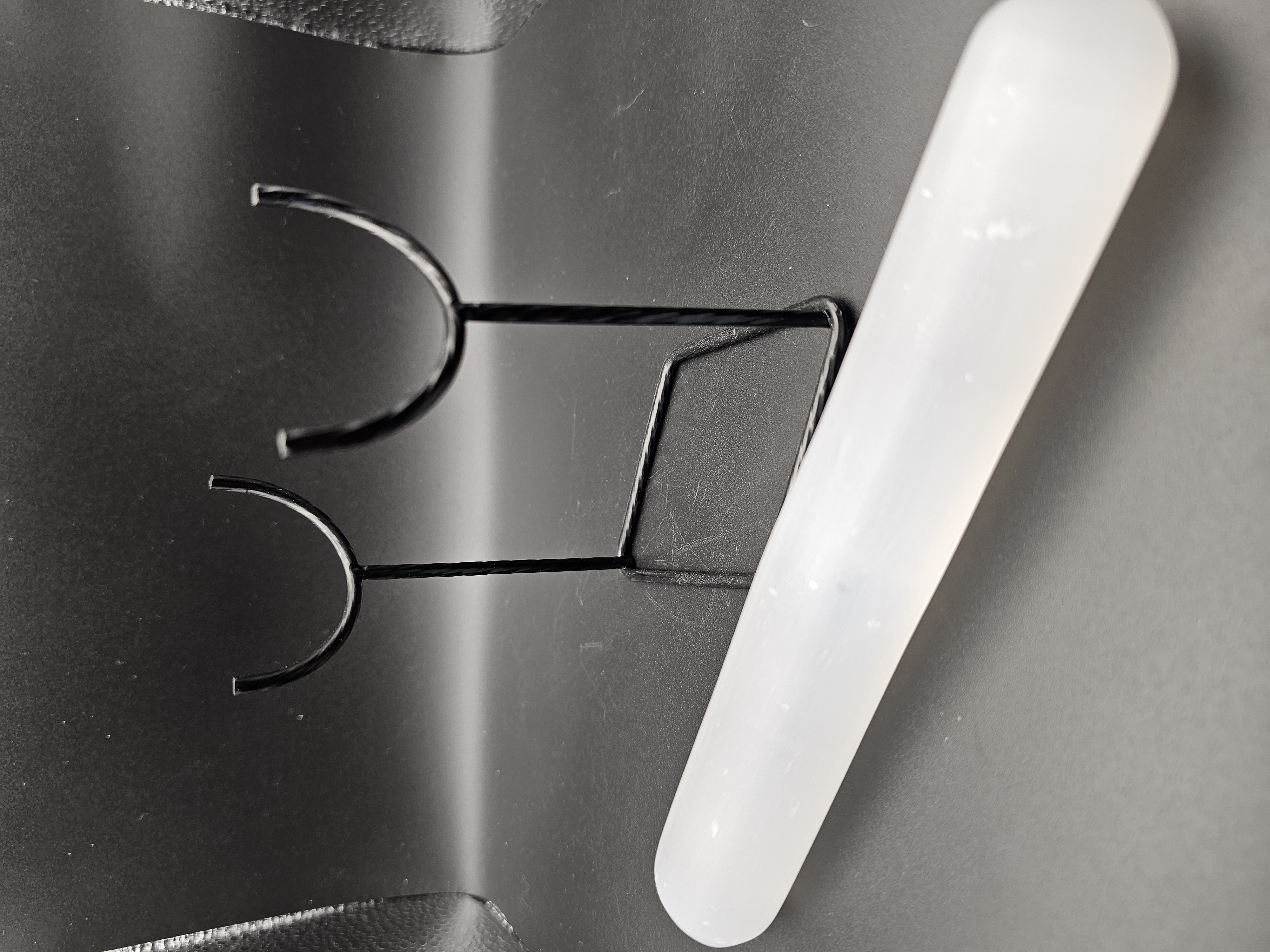 Beautiful Selenite Crystal Charging Wand with Metal Holder