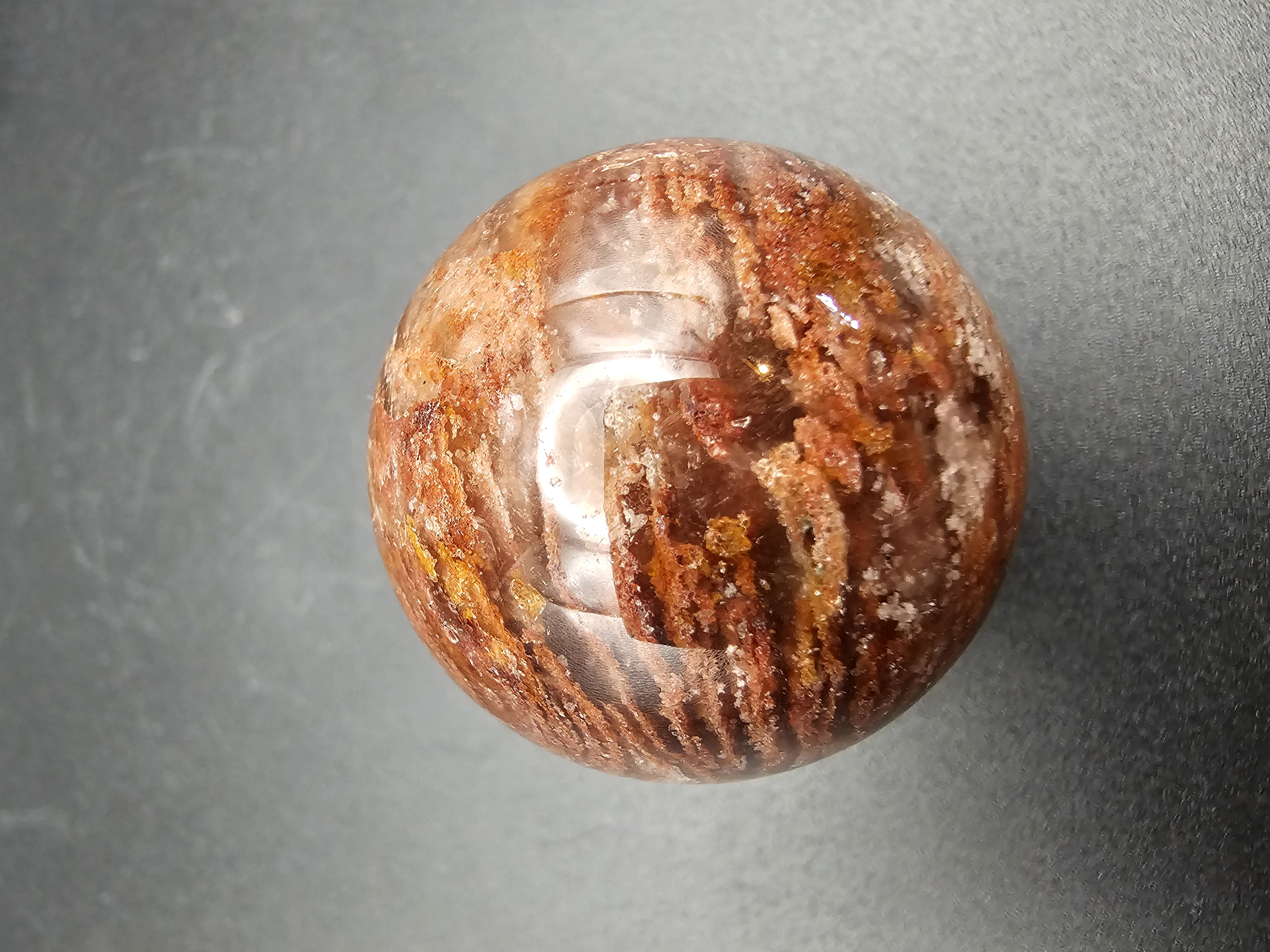 Red Thousand Layer Garden Quartz Sphere