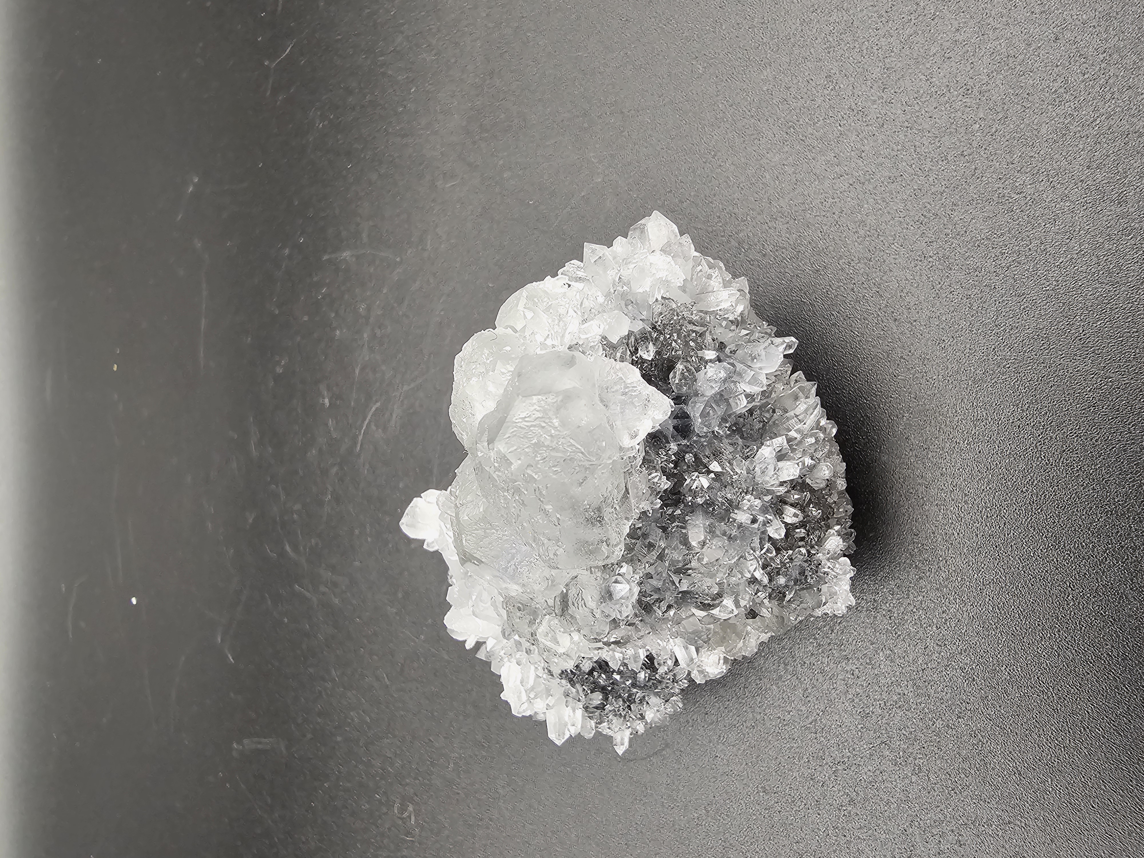 Unusual and Rare Clear Fluorite and Quartz with Hematite Matrix