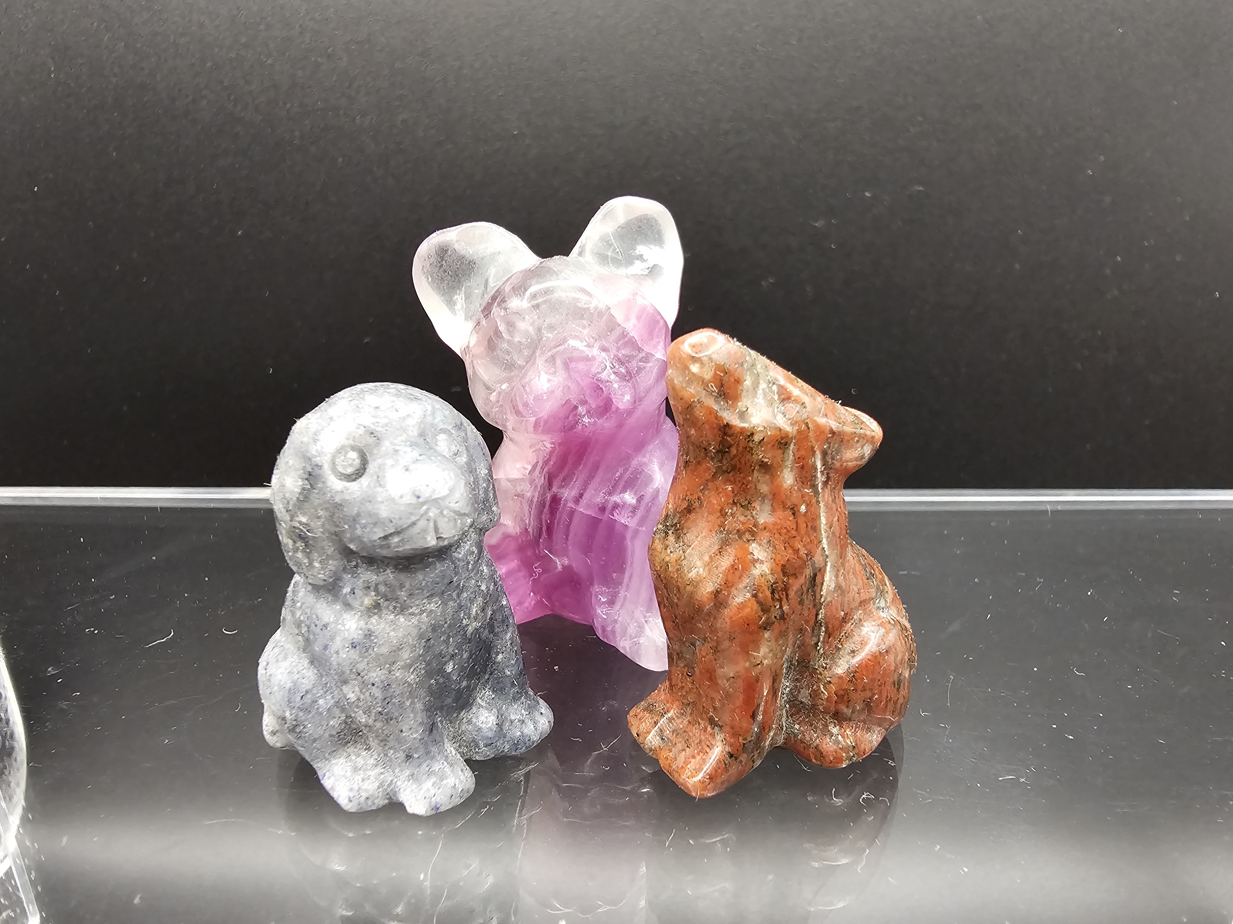  Super cute Crystal Dog Set. One lab, one bully, one shepherd. Or husky, or wolf.