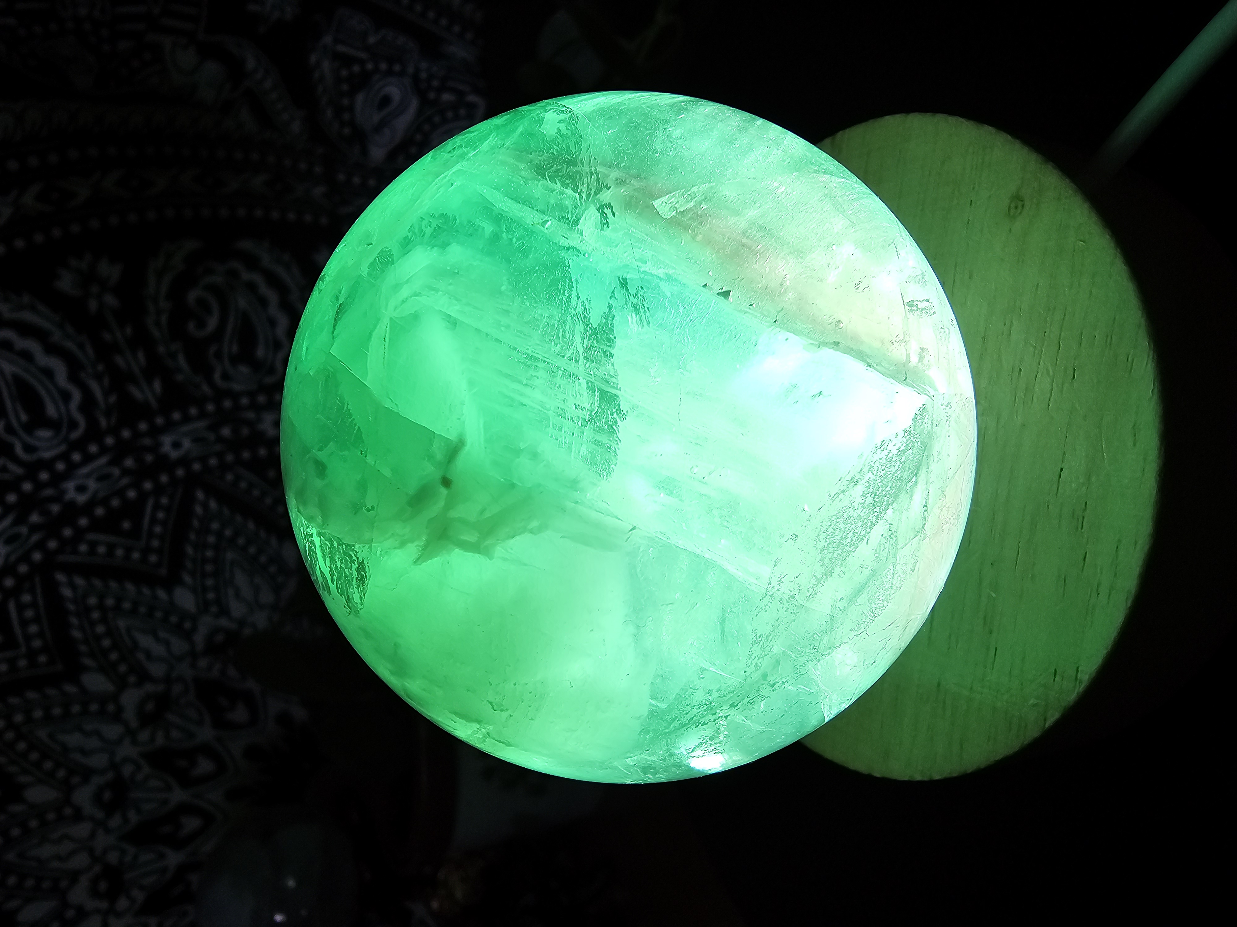 Spectacular Lake Blue Rainbow Fluorite Sphere! 