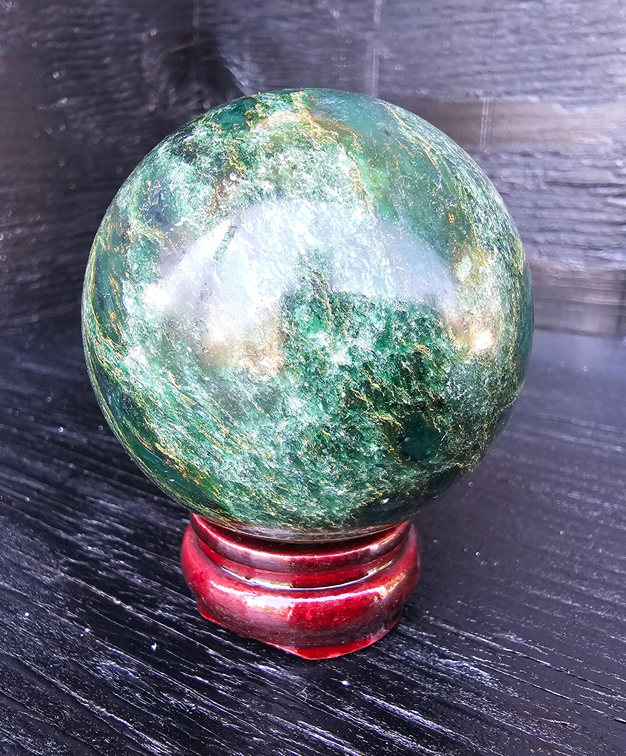 Gorgeous deep green Emerald sphere