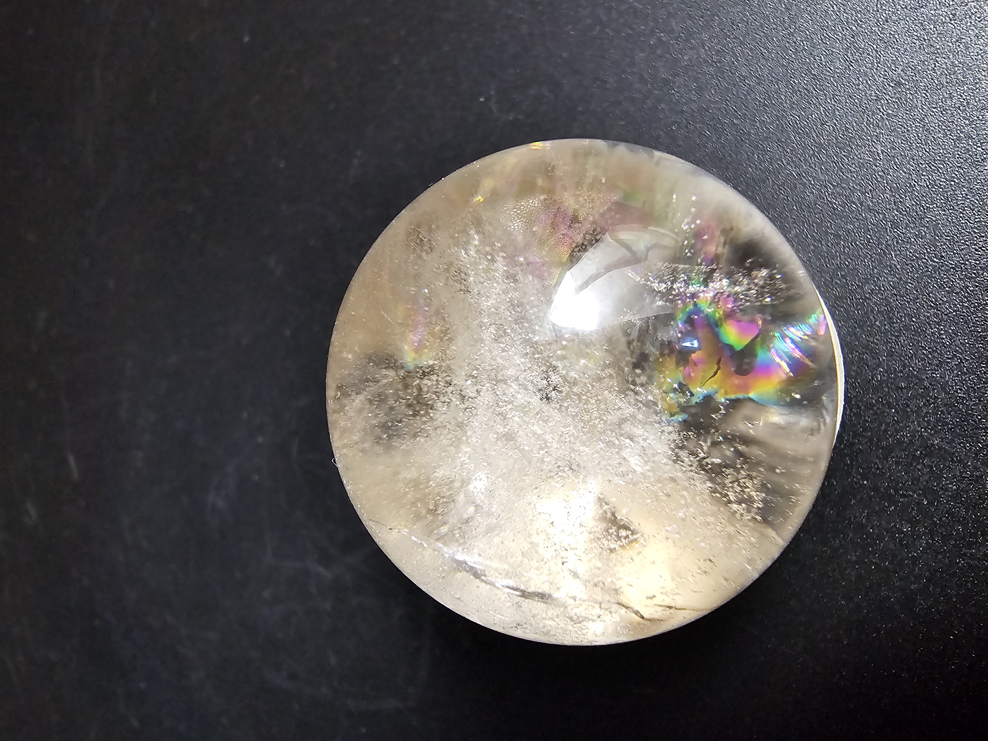 Ultra Clear Quartz Sphere With Amazing Rainbows From Every Angle! 