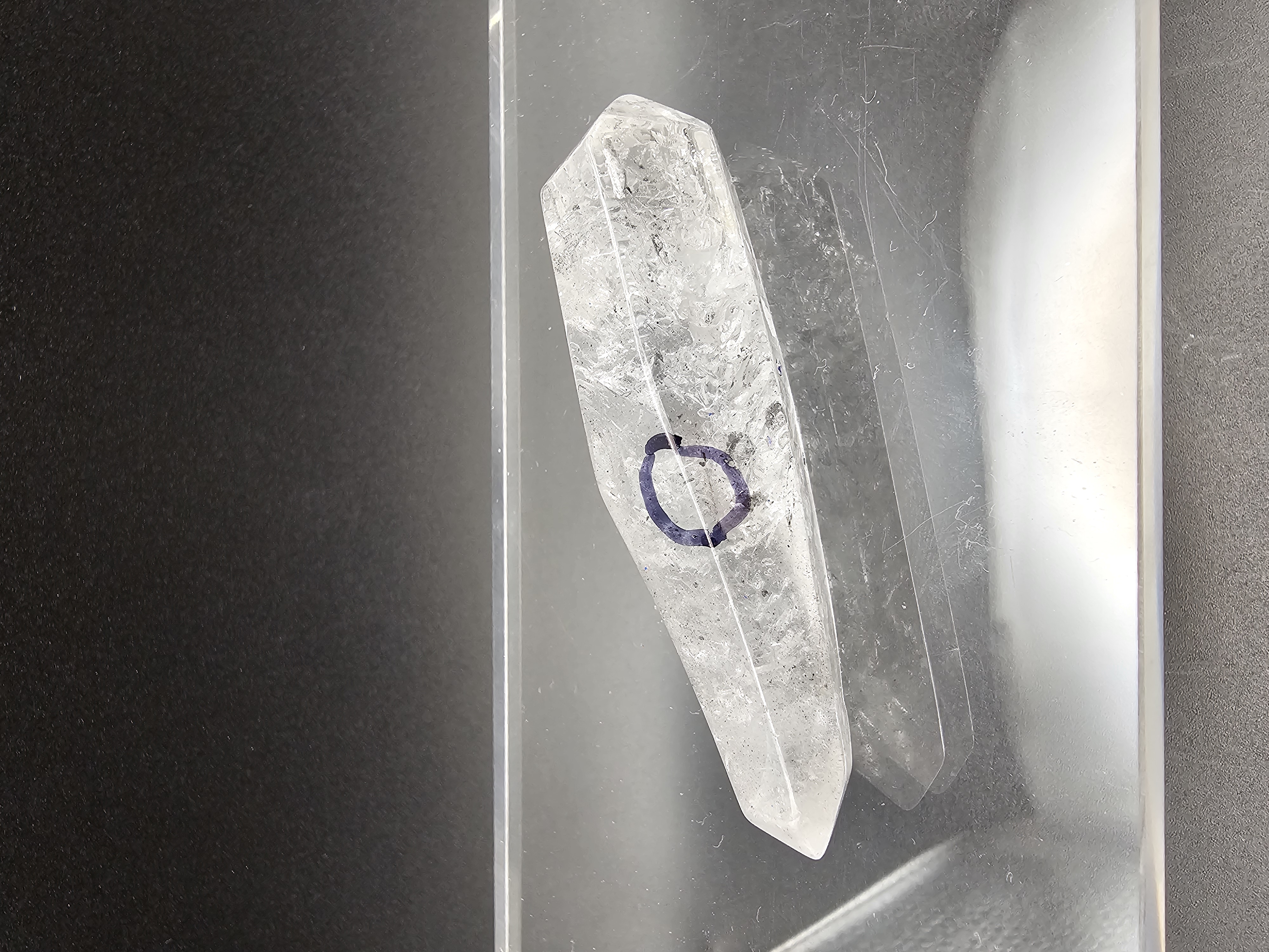 High Quality Polished Enhydro Mini Wand With Multiple Water Chambers Containing Black Inclusion That Moves!