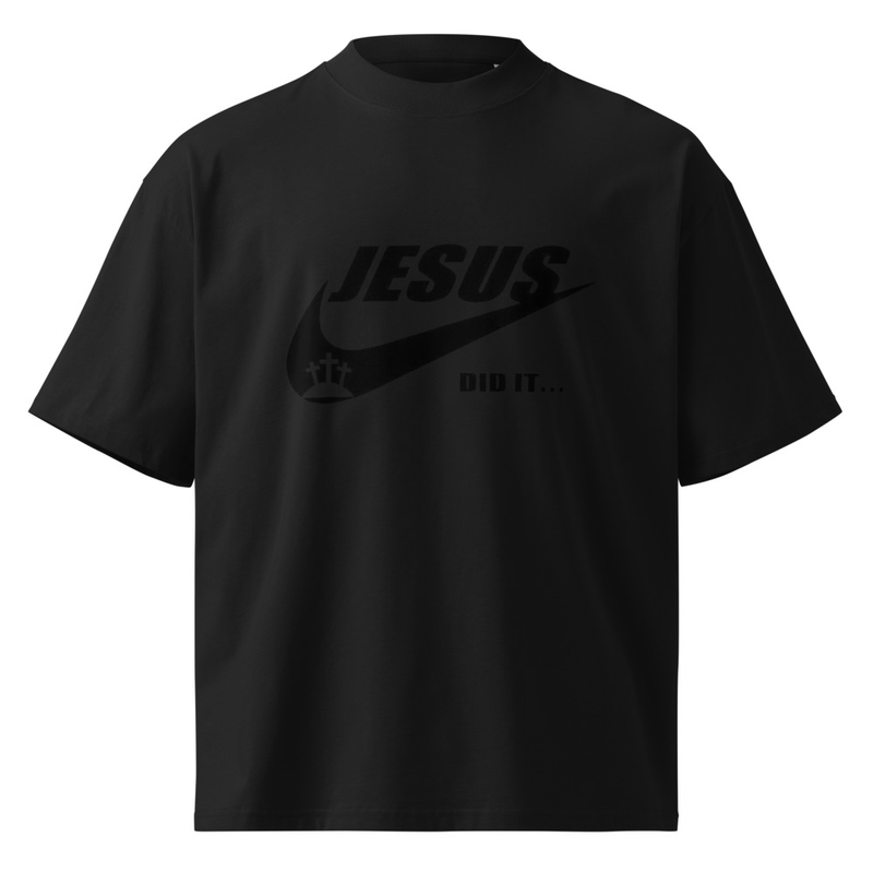 Jesus Did it Unisex organic oversized high neck t-shirt