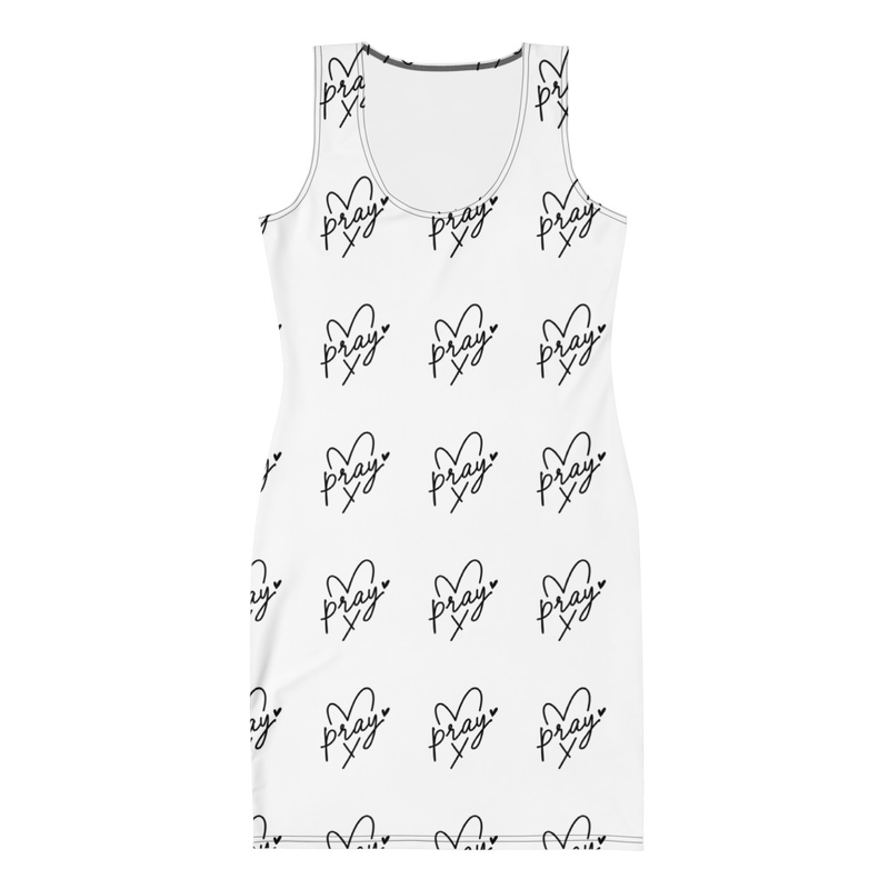 Pray Pattern Bodycon dress