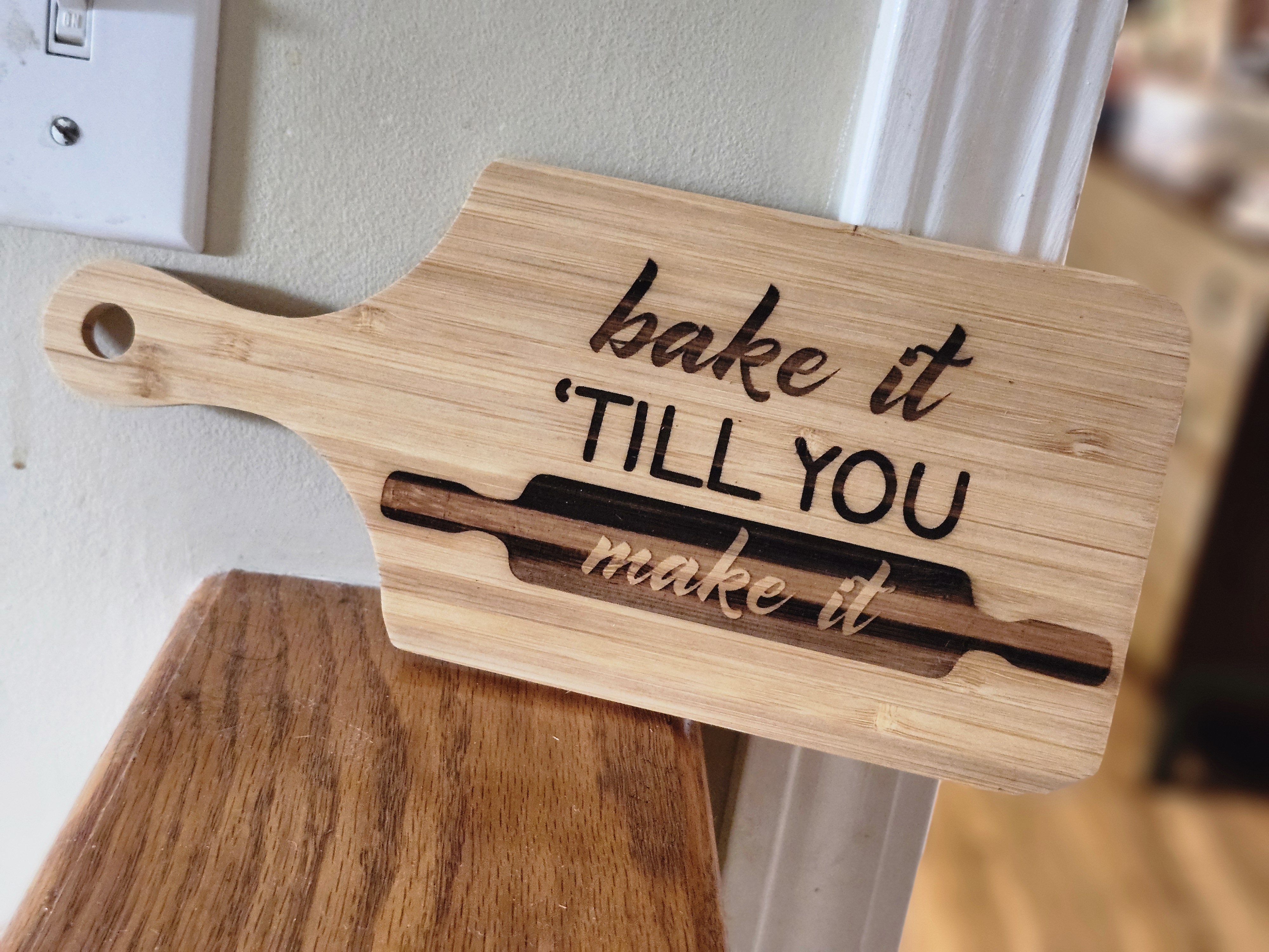 Wooden Baking Quote Cutting Board