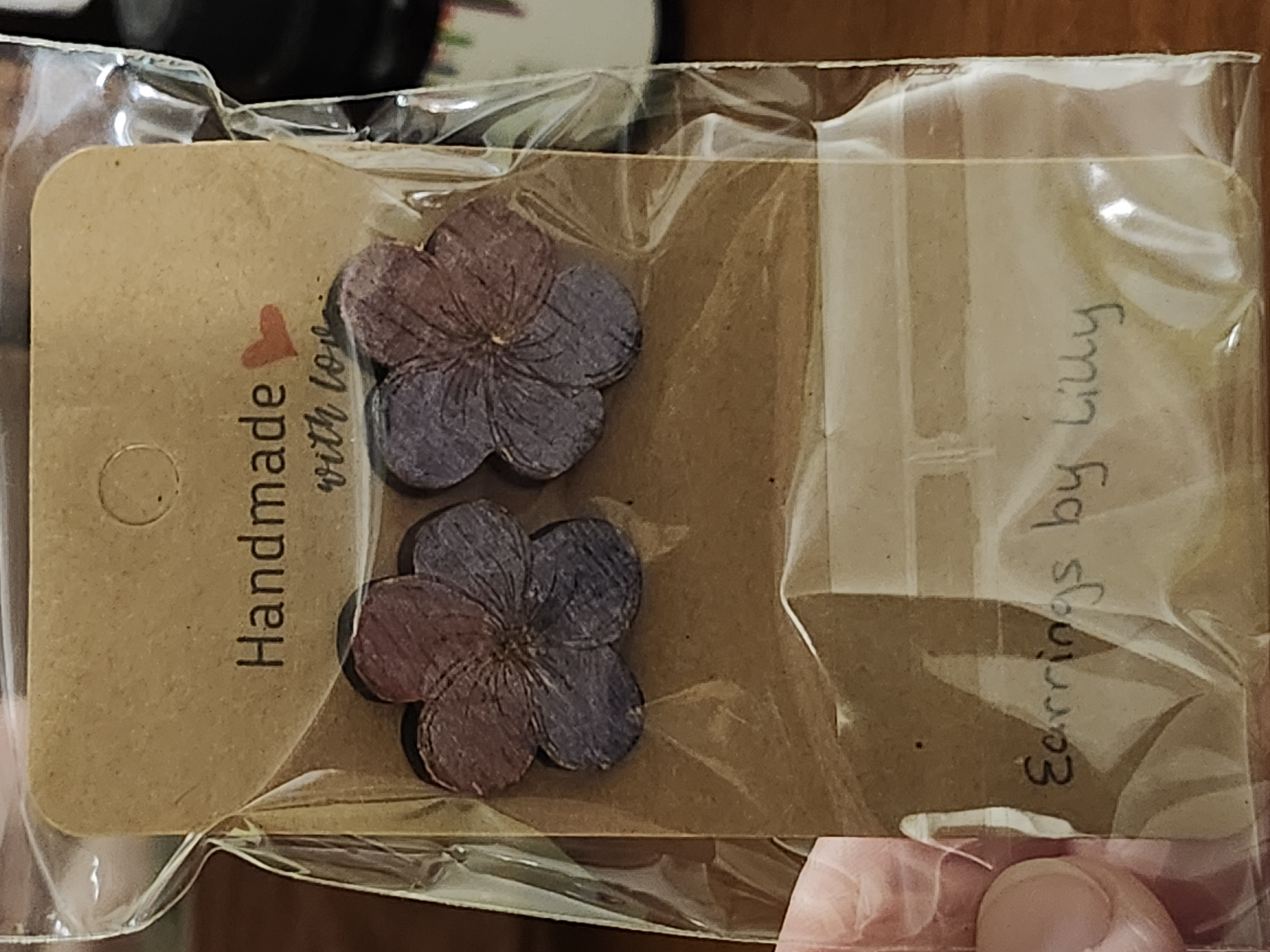 Handmade Flower Earrings Shades of Purple by Lilly 
