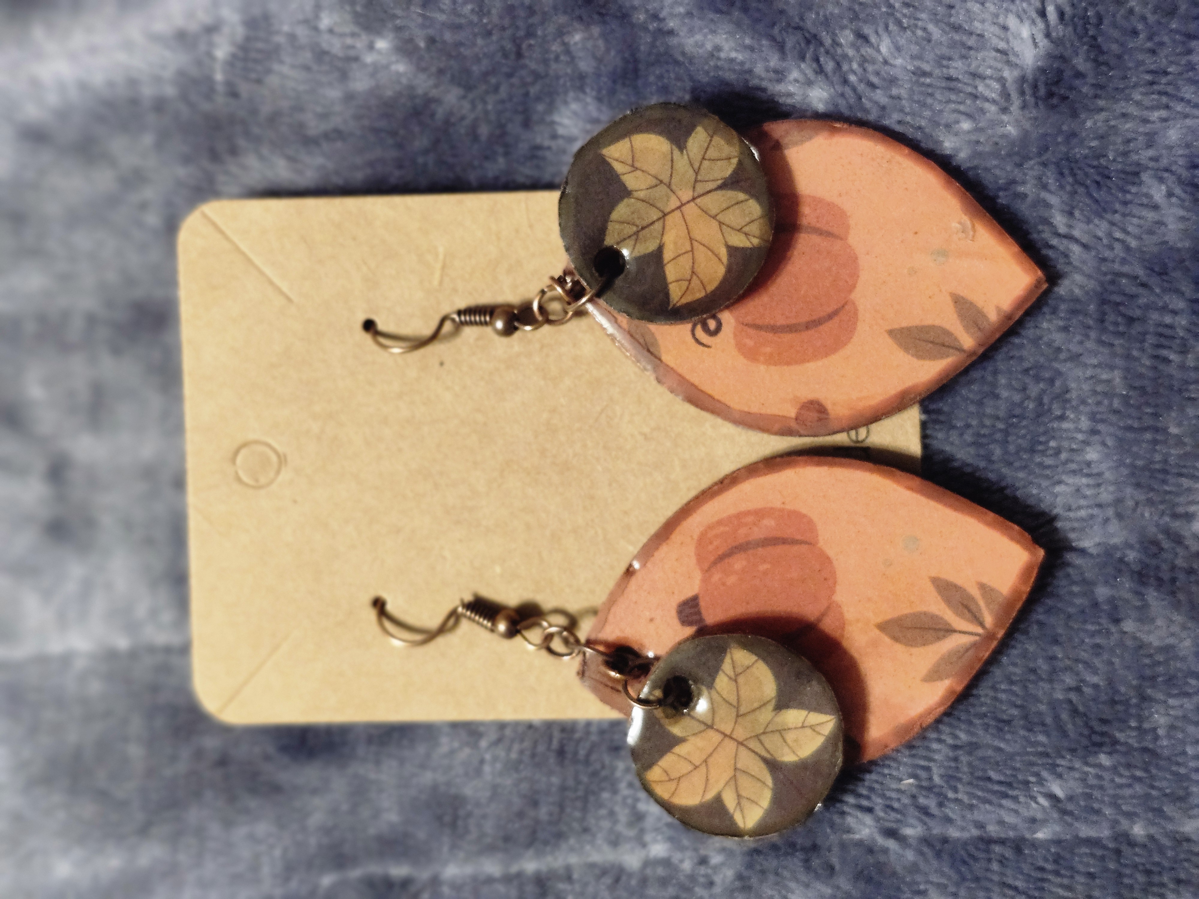 Autumn Leaf / Pumpkin Earrings