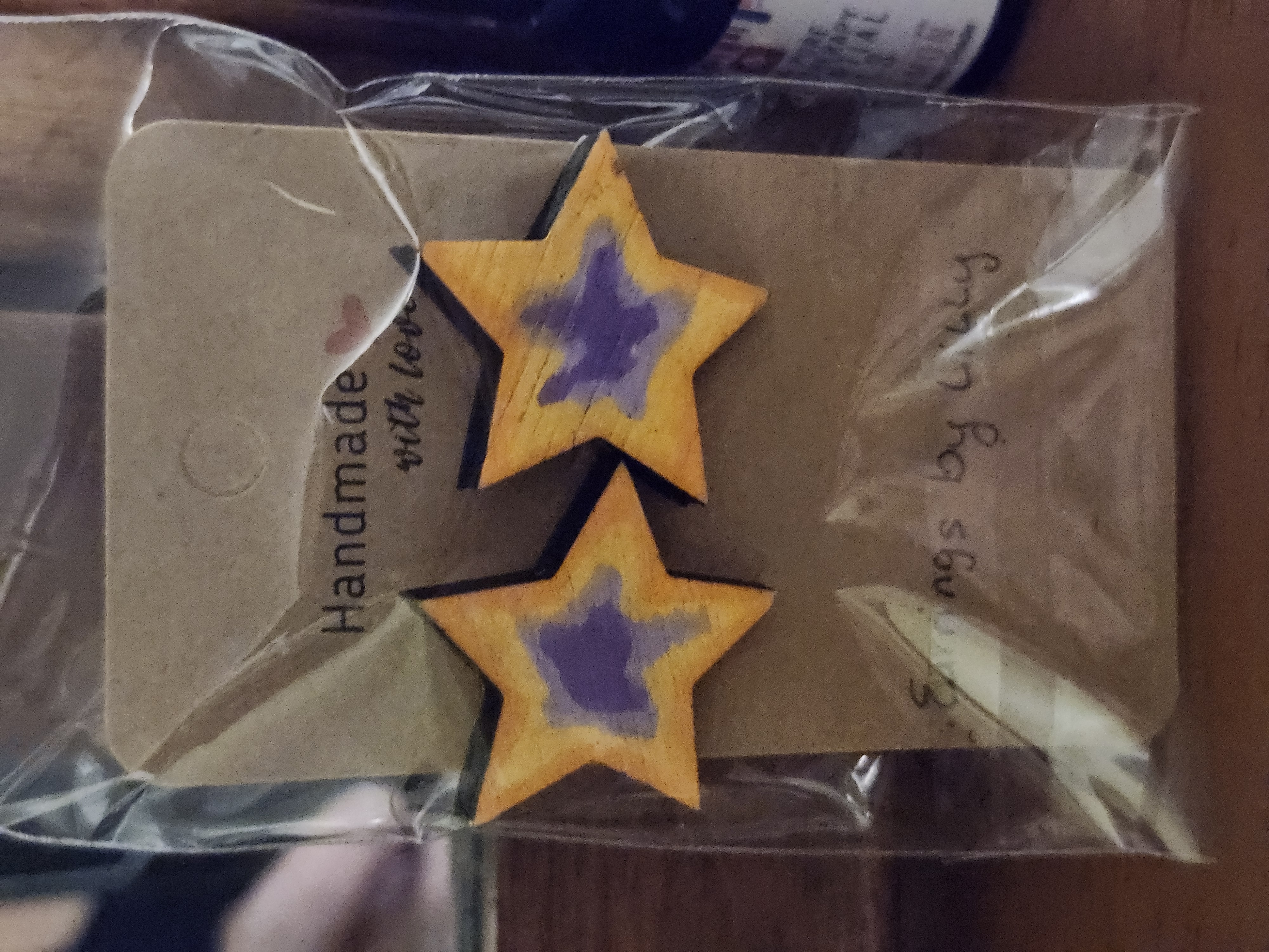 Handmade Large Star-Shaped Earrings by Lilly 