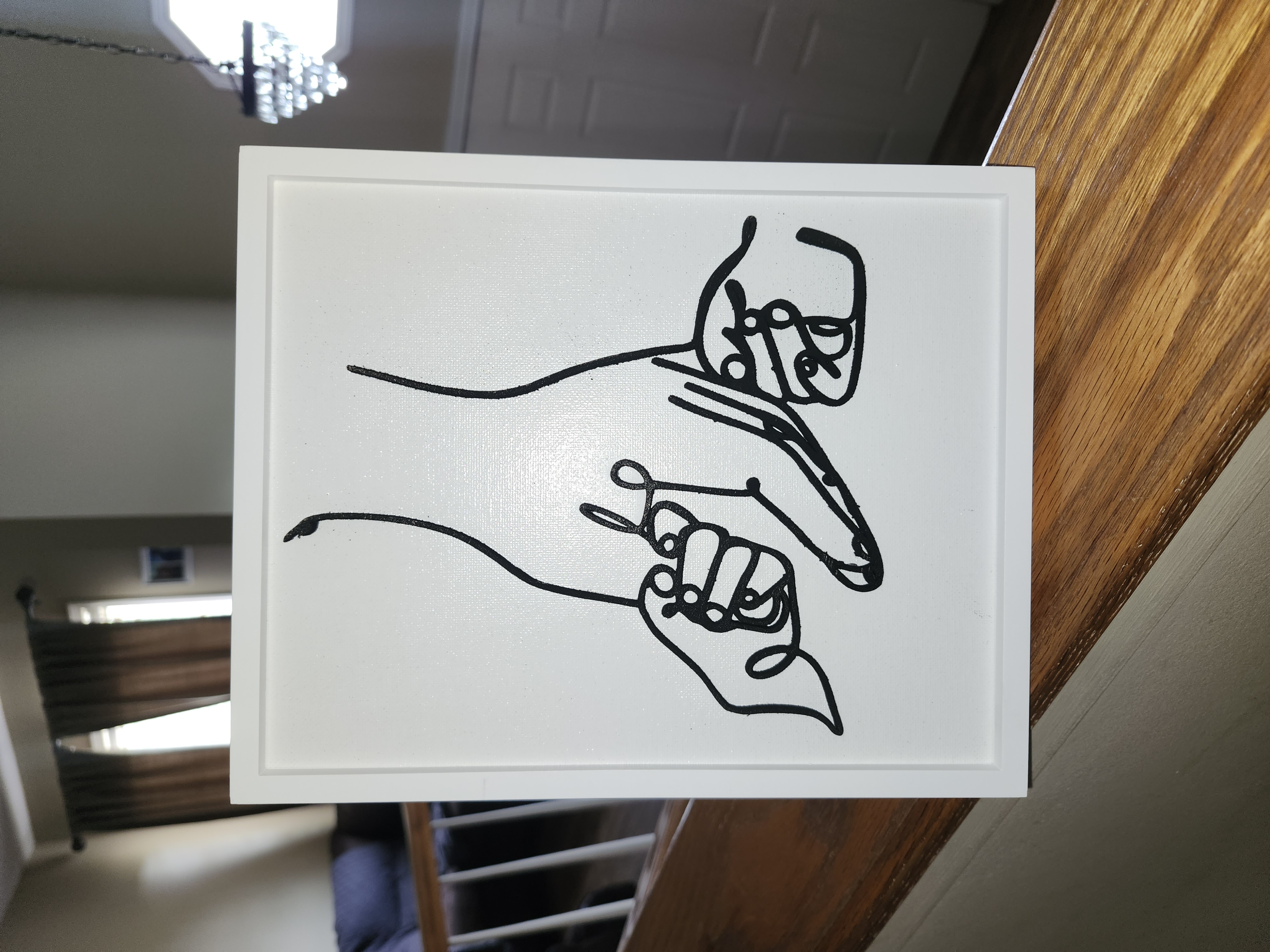 Minimalist Line Art Hand Drawing Mother and Children