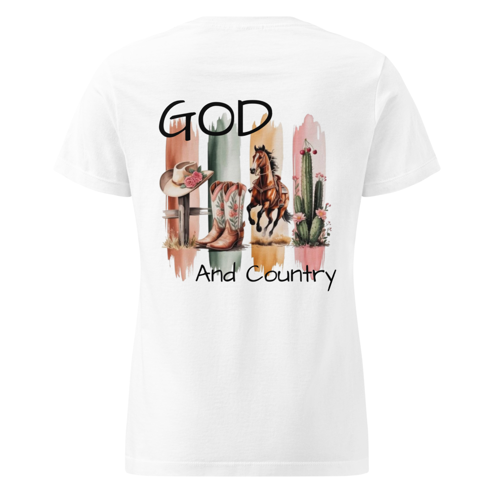 God and Country Women’s basic softstyle t-shirt