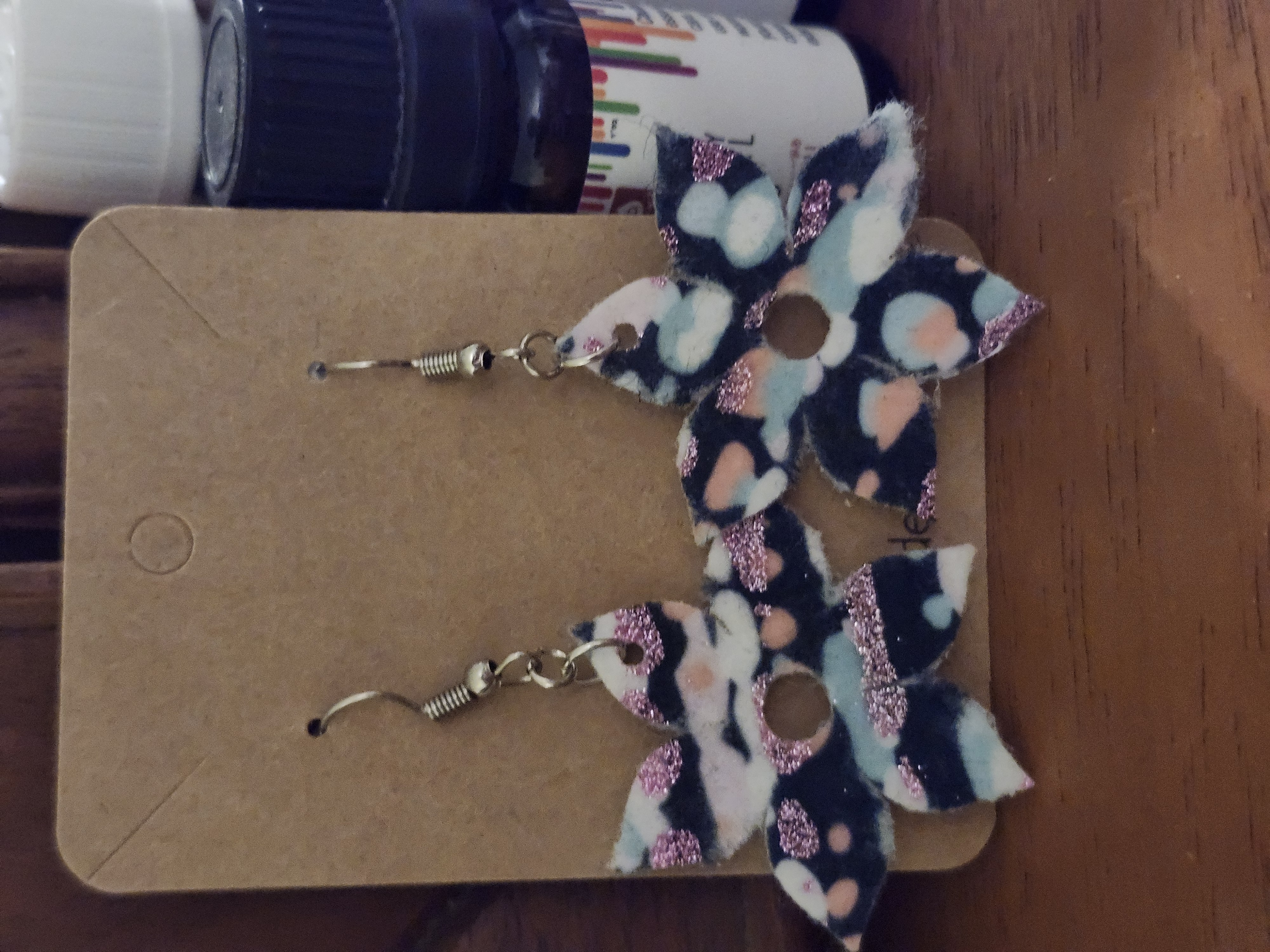 Handmade Floral Pattern Felt Material Earrings