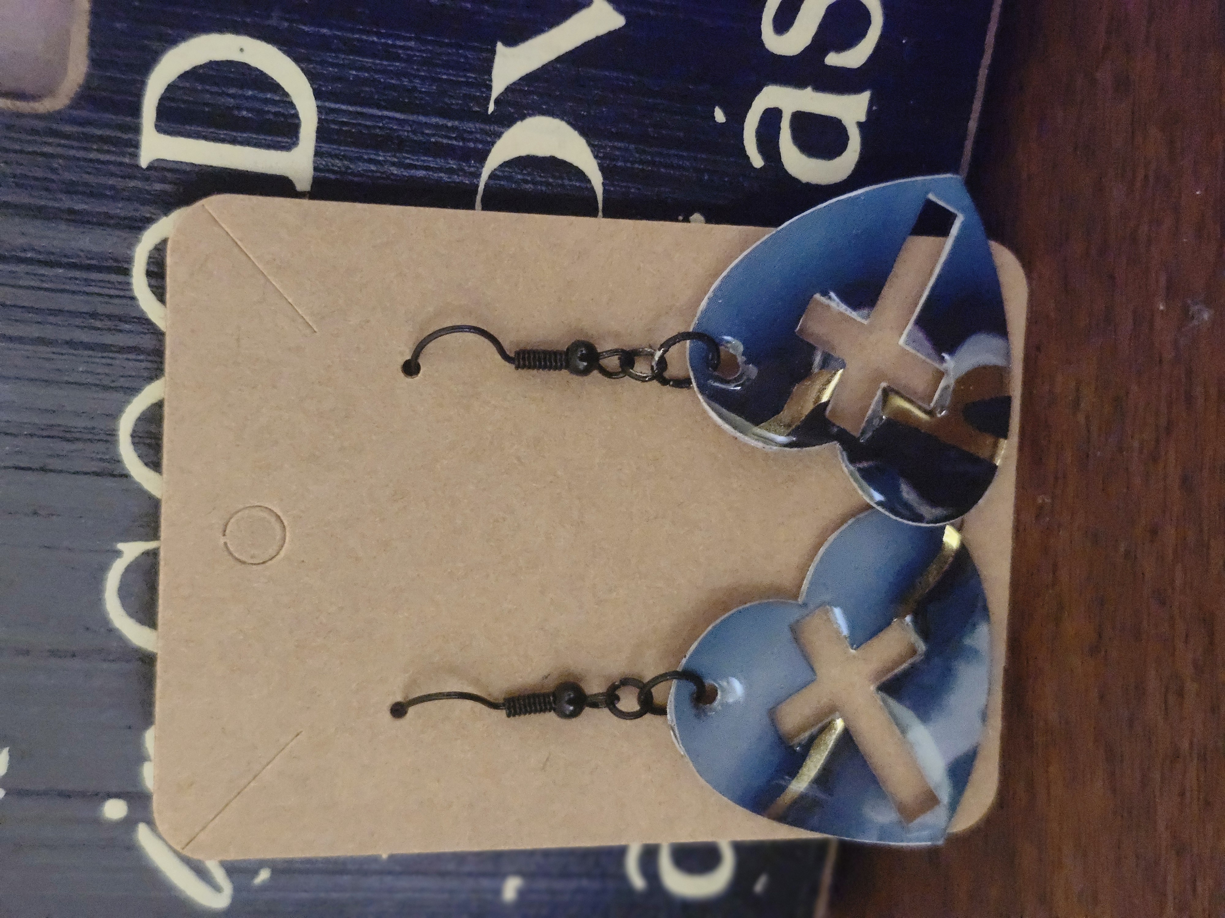Heart-Shaped Cross Earrings