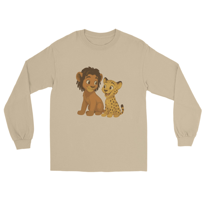 Zion the Lion & Peter the Cheetah Adult Long Sleeve Shirt