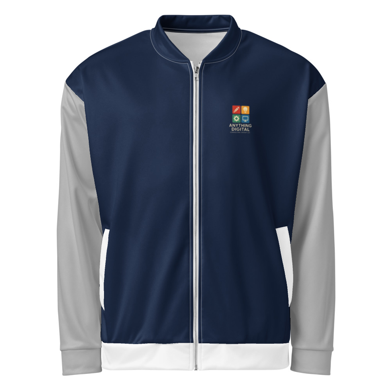 Anything Digital Unisex Bomber Jacket Navy & Grey