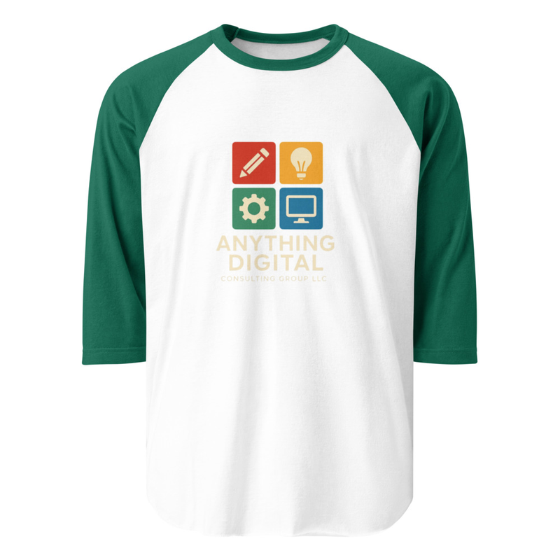 Anything Digital Logo 3/4 sleeve raglan shirt