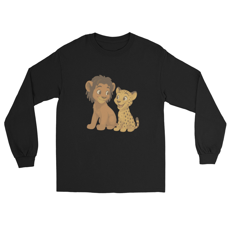 Zion the Lion & Peter the Cheetah Adult Long Sleeve Shirt