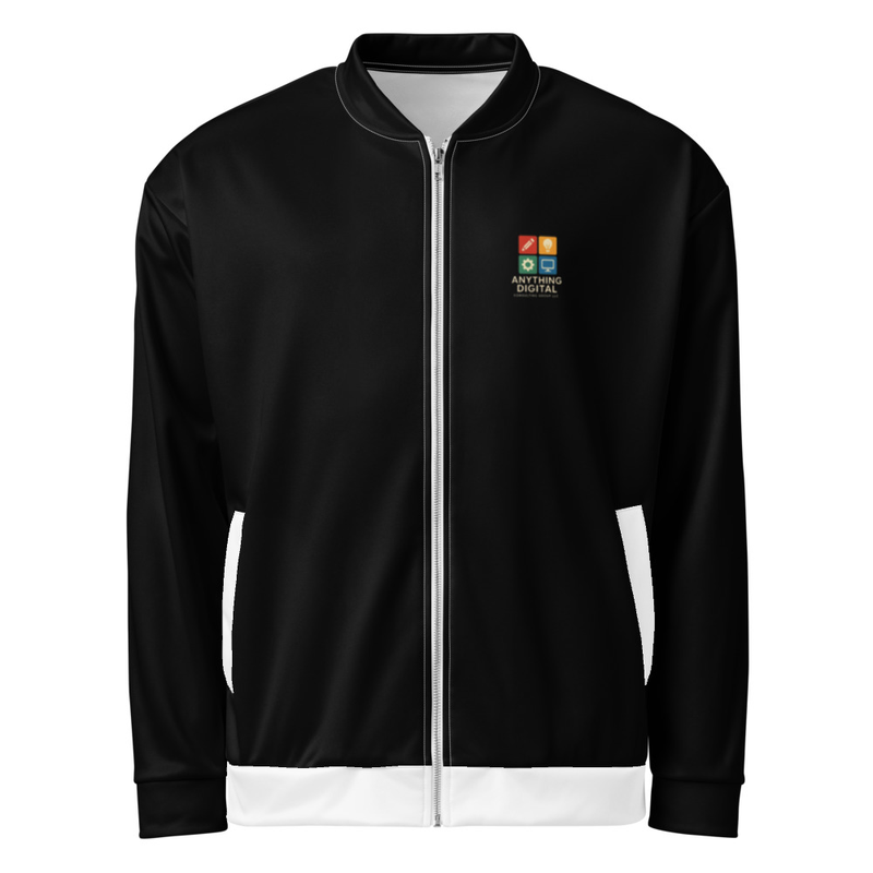 Anything Digital Unisex Bomber Jacket Black & White