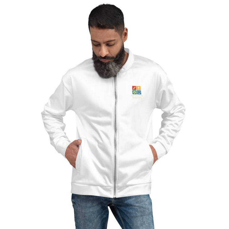 Anything Digital Unisex Bomber Jacket White