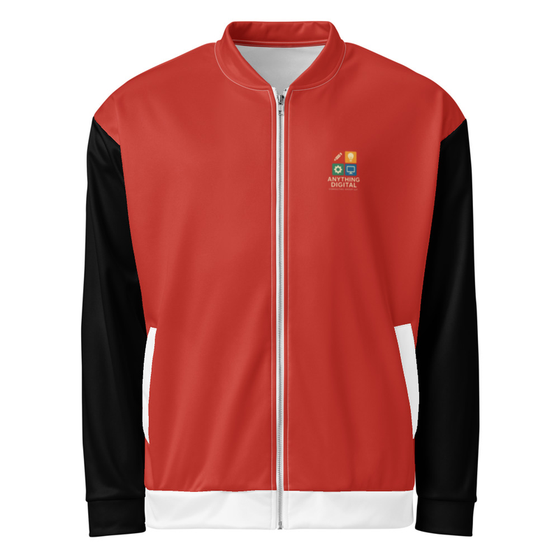 Anything Digital Unisex Bomber Jacket Red & Black