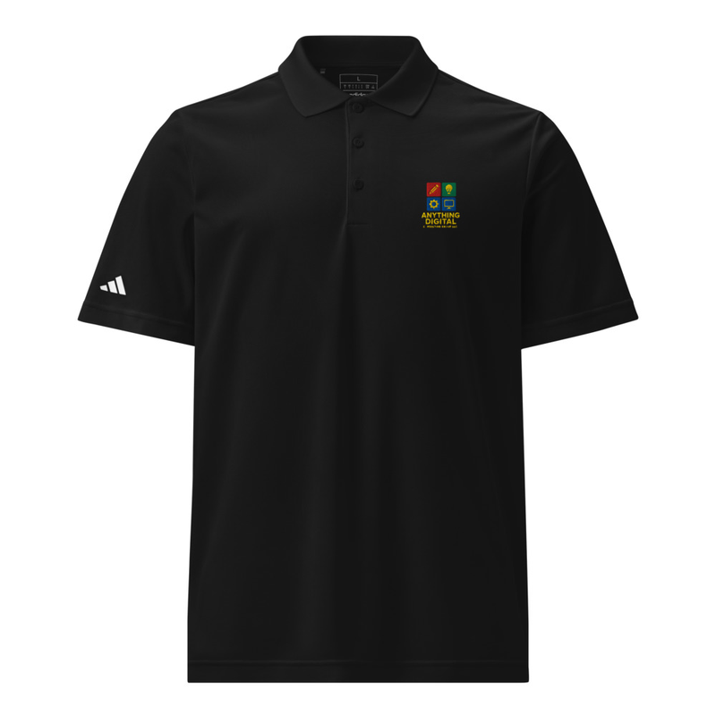 Black Polo Shirt with Embroidered Logo
