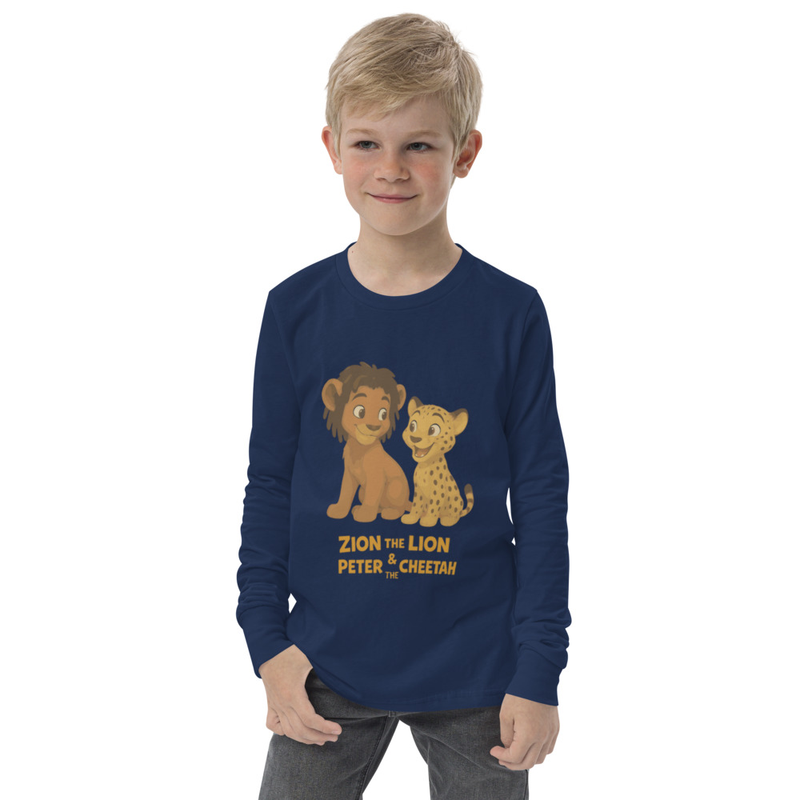 Zion the Lion and Peter the Cheetah Kid's Long Sleeve Shirt