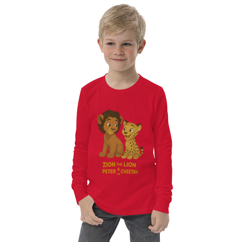 Zion the Lion and Peter the Cheetah Kid's Long Sleeve Shirt