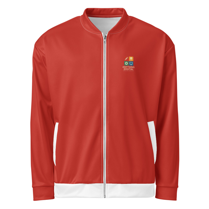 Anything Digital Unisex Bomber Jacket Red & White