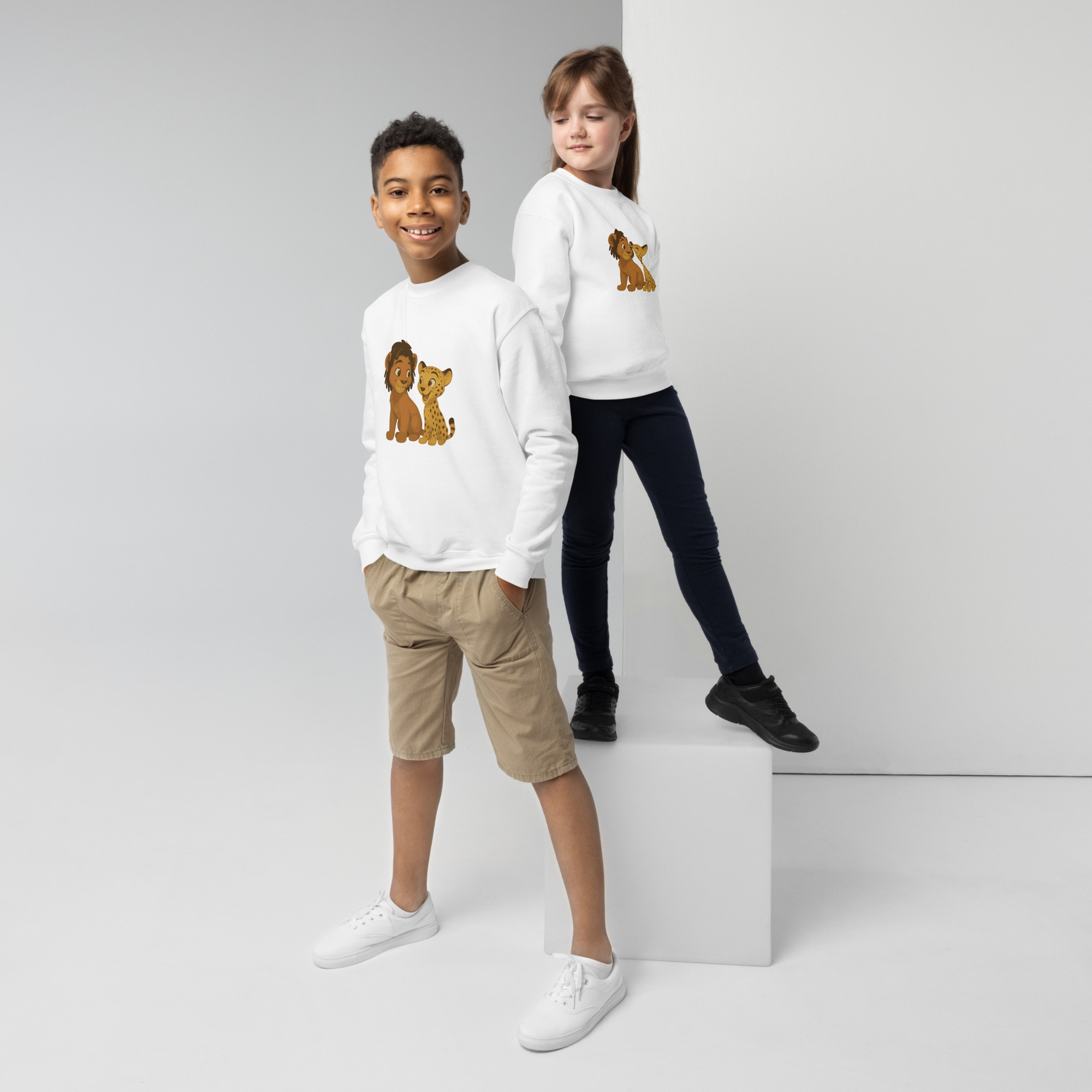 Zion the Lion & Peter the Cheetah Graphic Sweatshirt