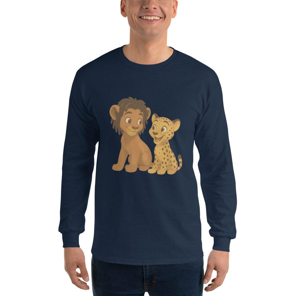 Zion the Lion & Peter the Cheetah Adult Long Sleeve Shirt