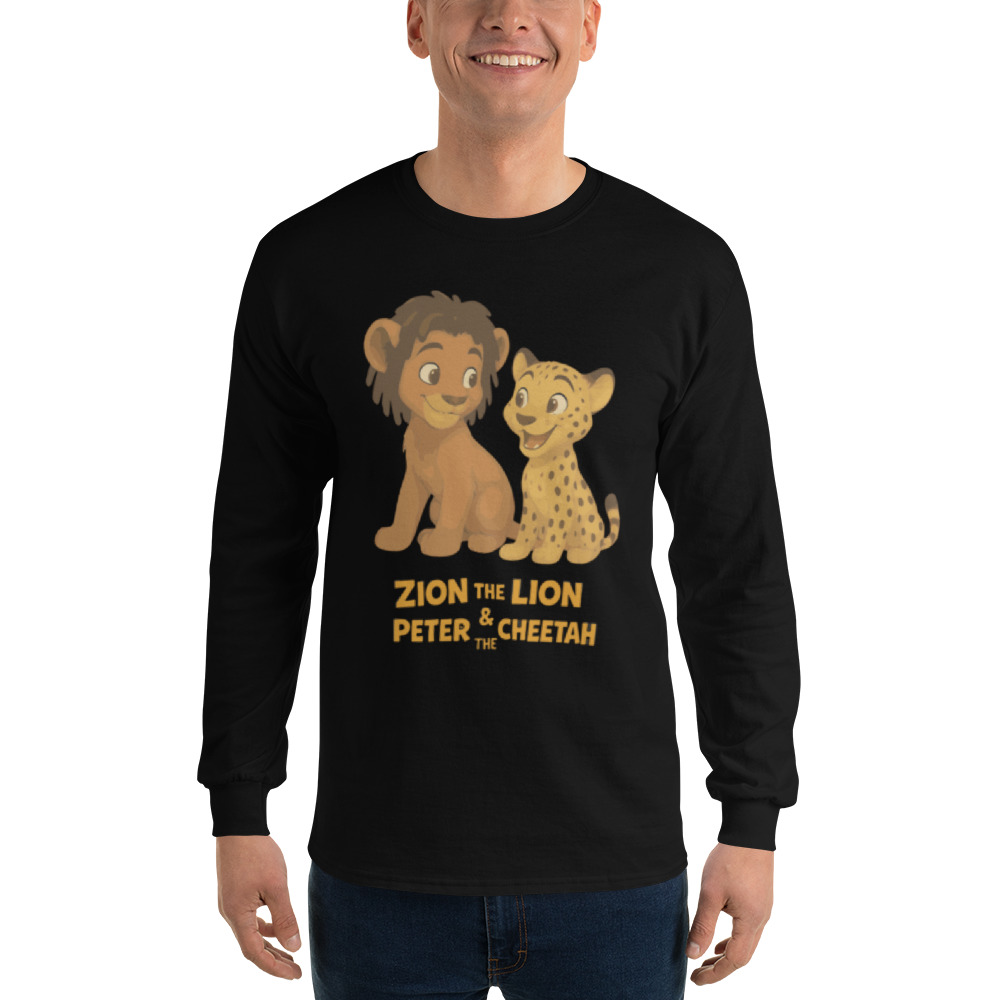 Zion the Lion & Peter the Cheetah Adult Long Sleeve Shirt