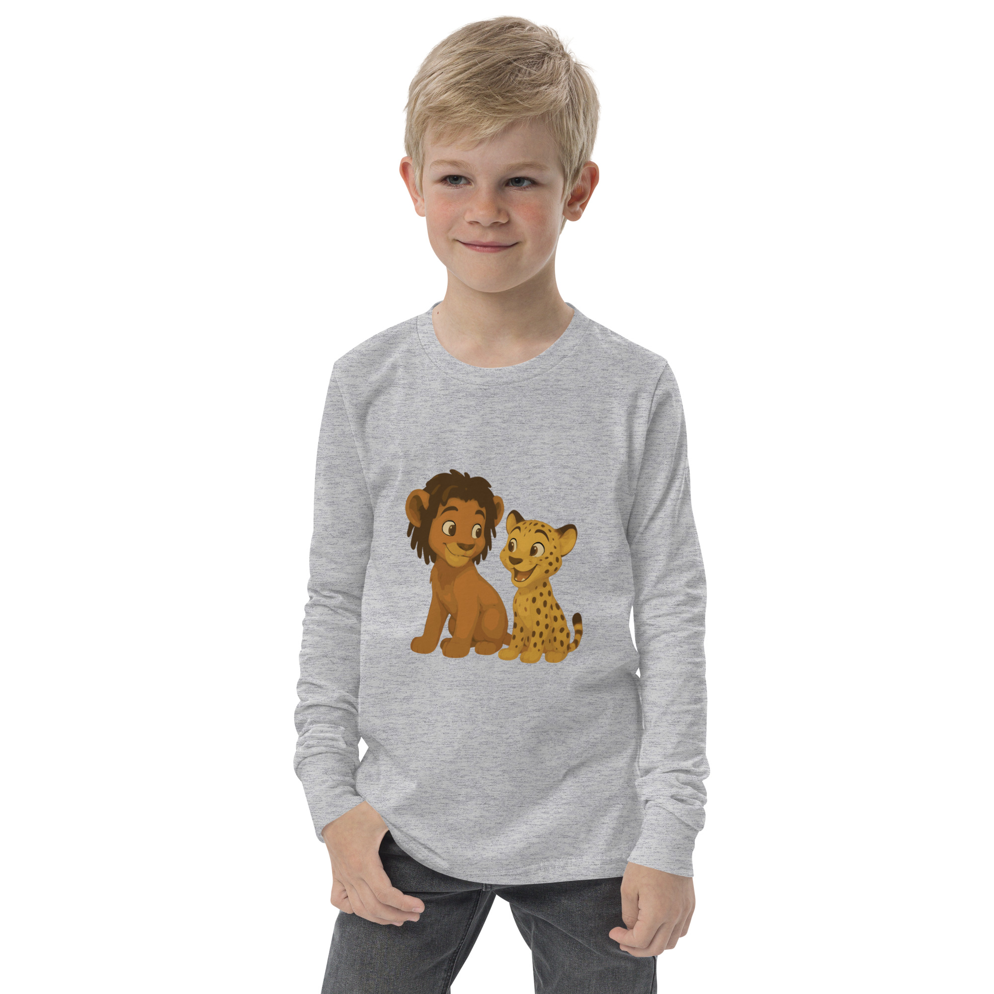 Zion the Lion and Peter the Cheetah Kid's Long Sleeve Shirt